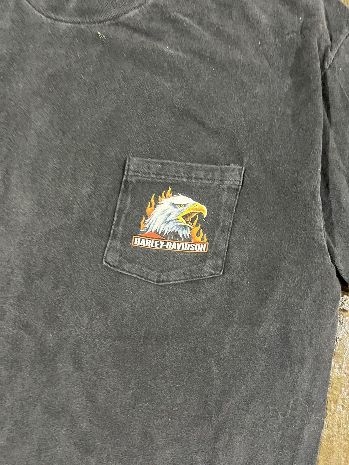 Harley Davidson × Vintage Crazy Vintage 90s Harley Davidson Faded Eagle Pocket Tee Size US XL / EU 56 / 4 - 4 Thumbnail