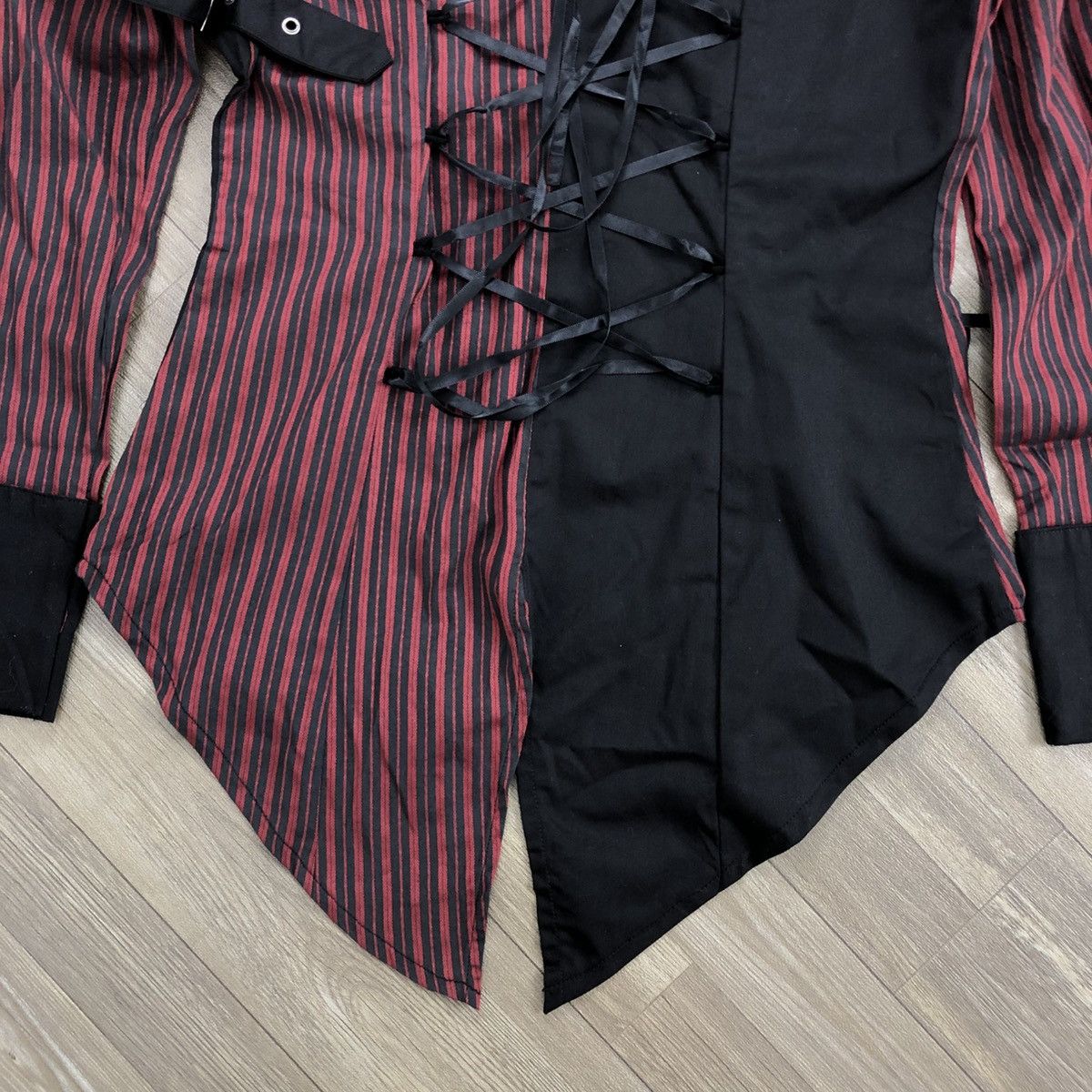 14th Addiction × If Six Was Nine × Le Grande Bleu (L.G.B.) 2000s Body Linr Bondage Punk LGB GOA Striped Button Up Size US M / EU 48-50 / 2 - 13 Thumbnail