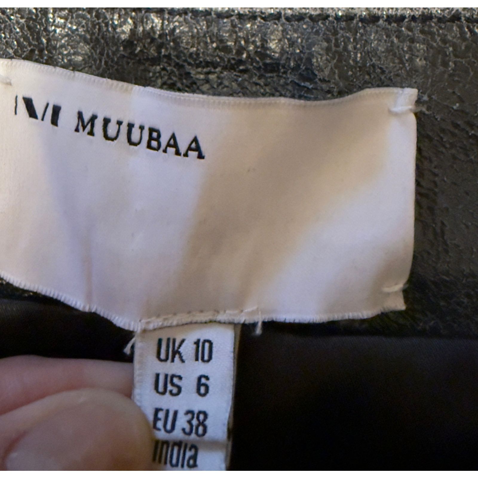 Muubaa Muubaa Impala A-Line Black White Leather Mini Skirt size 6 Size 28" / US 6 / IT 42 - 10 Thumbnail
