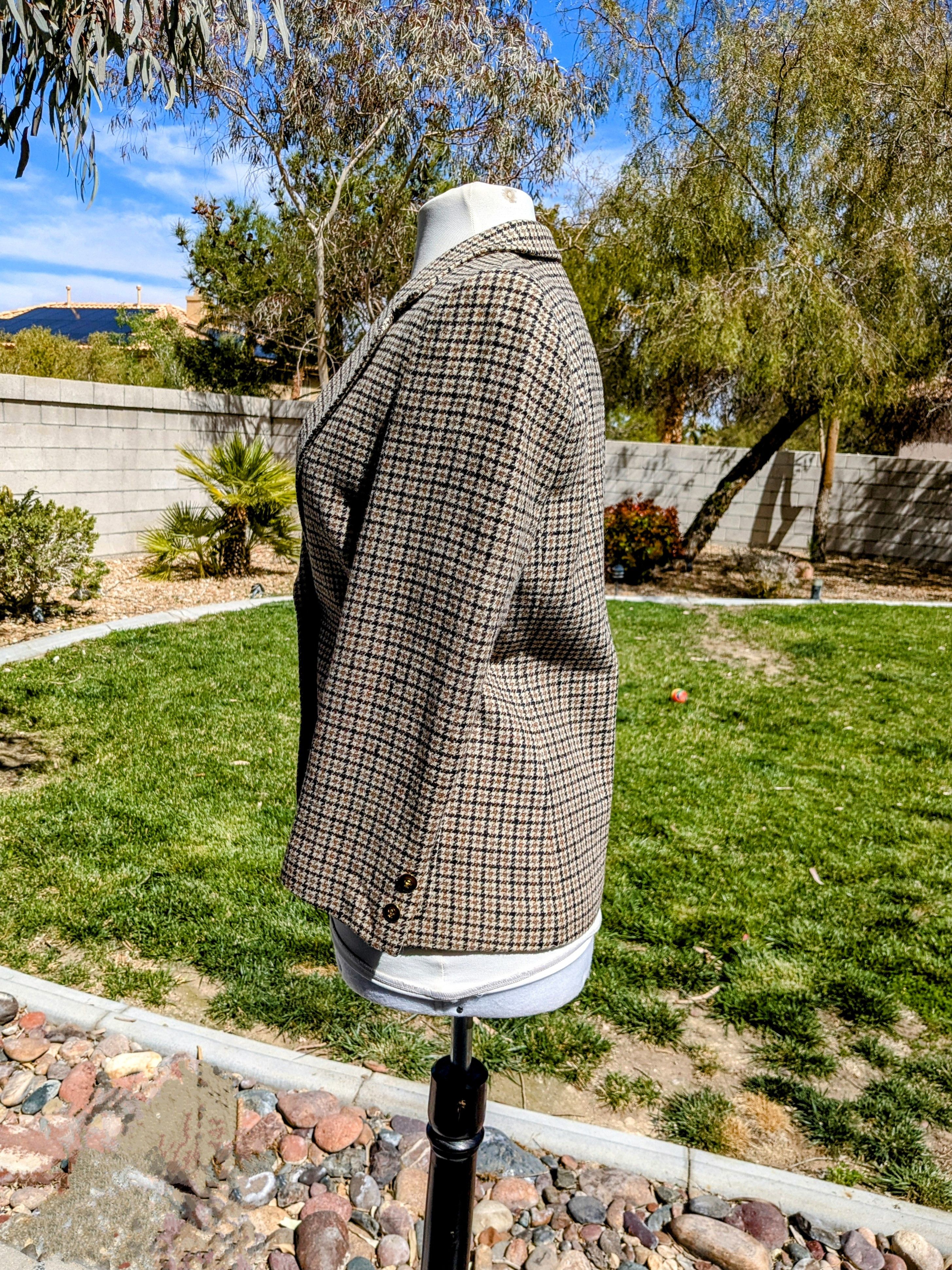 Vintage Vintage Bon Plan Houndstooth Check Retro Petite Coat Blazer Size M / US 6-8 / IT 42-44 - 3 Thumbnail