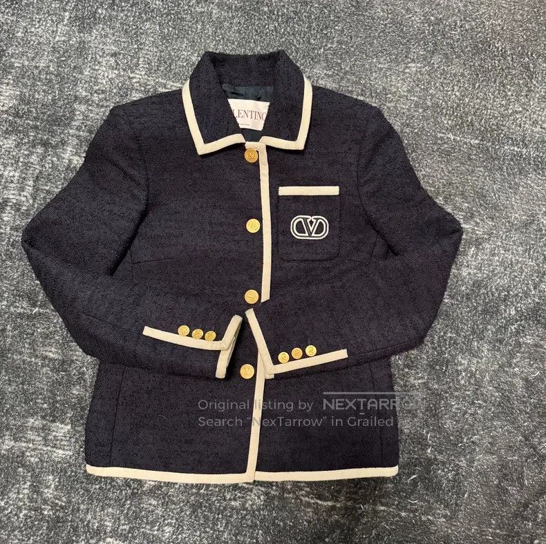 Valentino Valentino Logo-printed lapel single-breasted long-sleeved Size US XXS / EU 40 - 1 Thumbnail