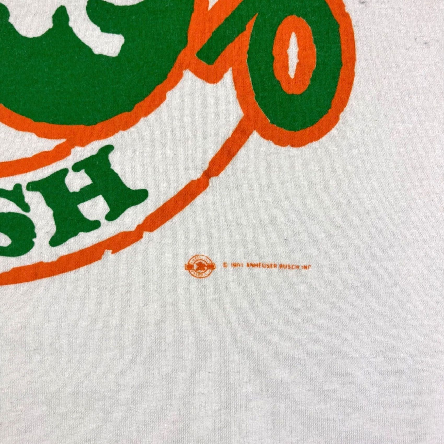 Budweiser VINTAGE Bud Light Irish T-Shirt XL White 1990s USA St Patricks Day Men Graphic Tee Short Sleeve Cotton Sportswear 1991 Budweiser Shirt XL Mens Size US XL / EU 56 / 4 - 6 Thumbnail
