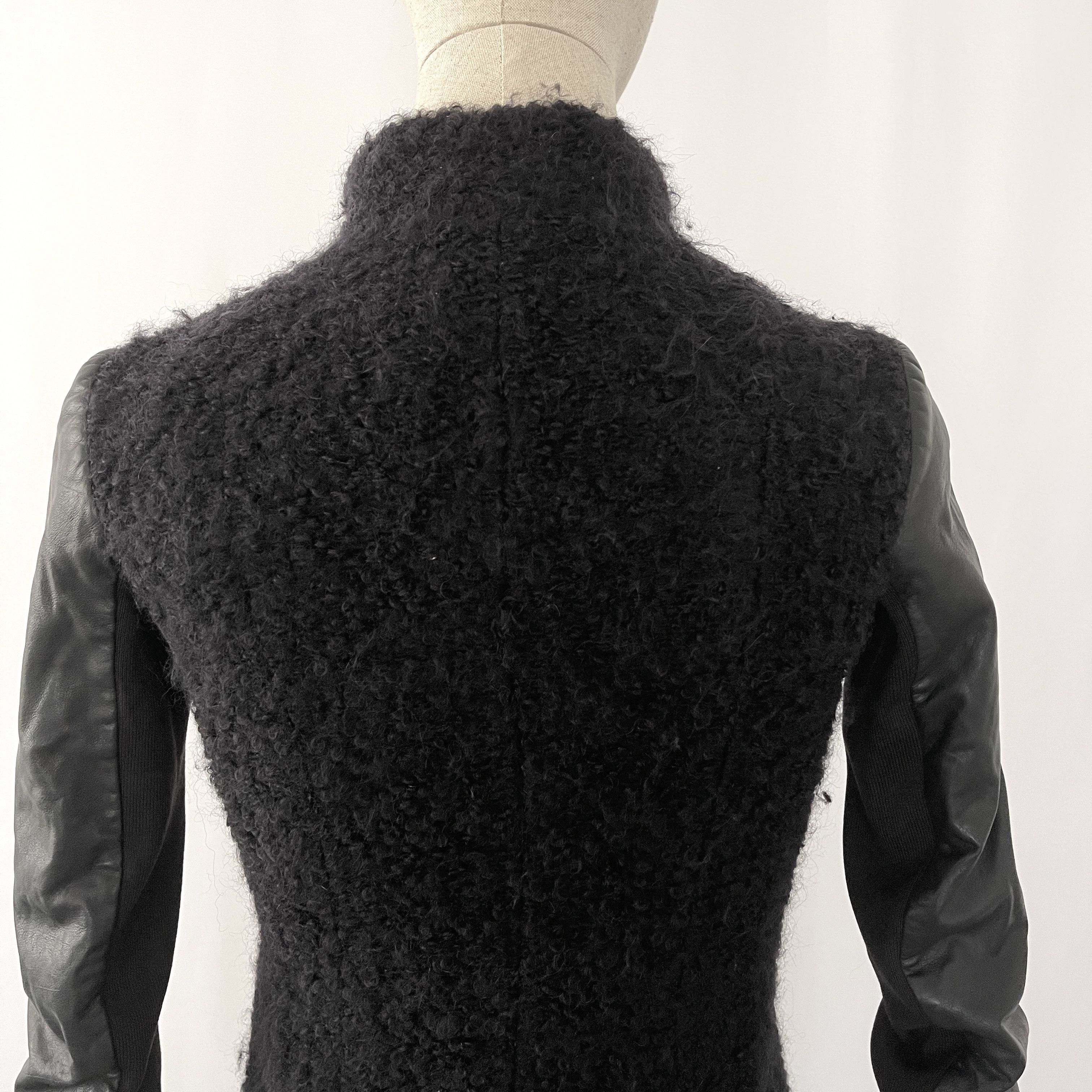 Rick Owens RICK OWENS Black Wool and Leather Coat size 40 Size S / US 4 / IT 40 - 5 Thumbnail