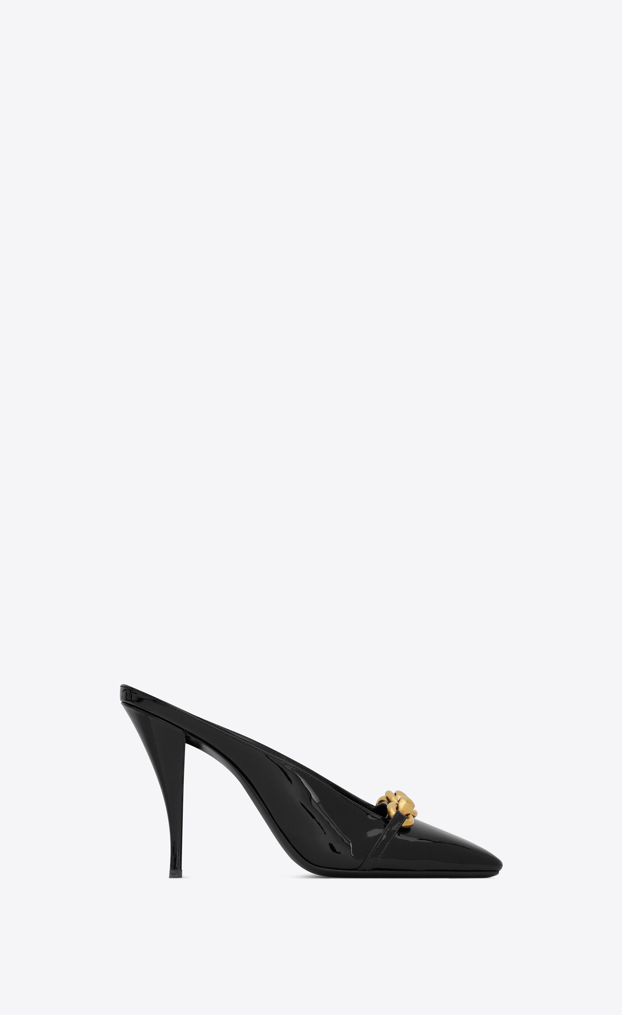 Saint Laurent Paris o1s1wg110225 756175 Le Maillon Mules In Patent Leather Size US 9 / IT 39 - 1 Thumbnail