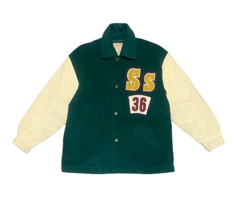 Japanese Brand Vintage 90s Saburoku Wool Varsity Jacket Size US M / EU 48-50 / 2 - 1 Thumbnail
