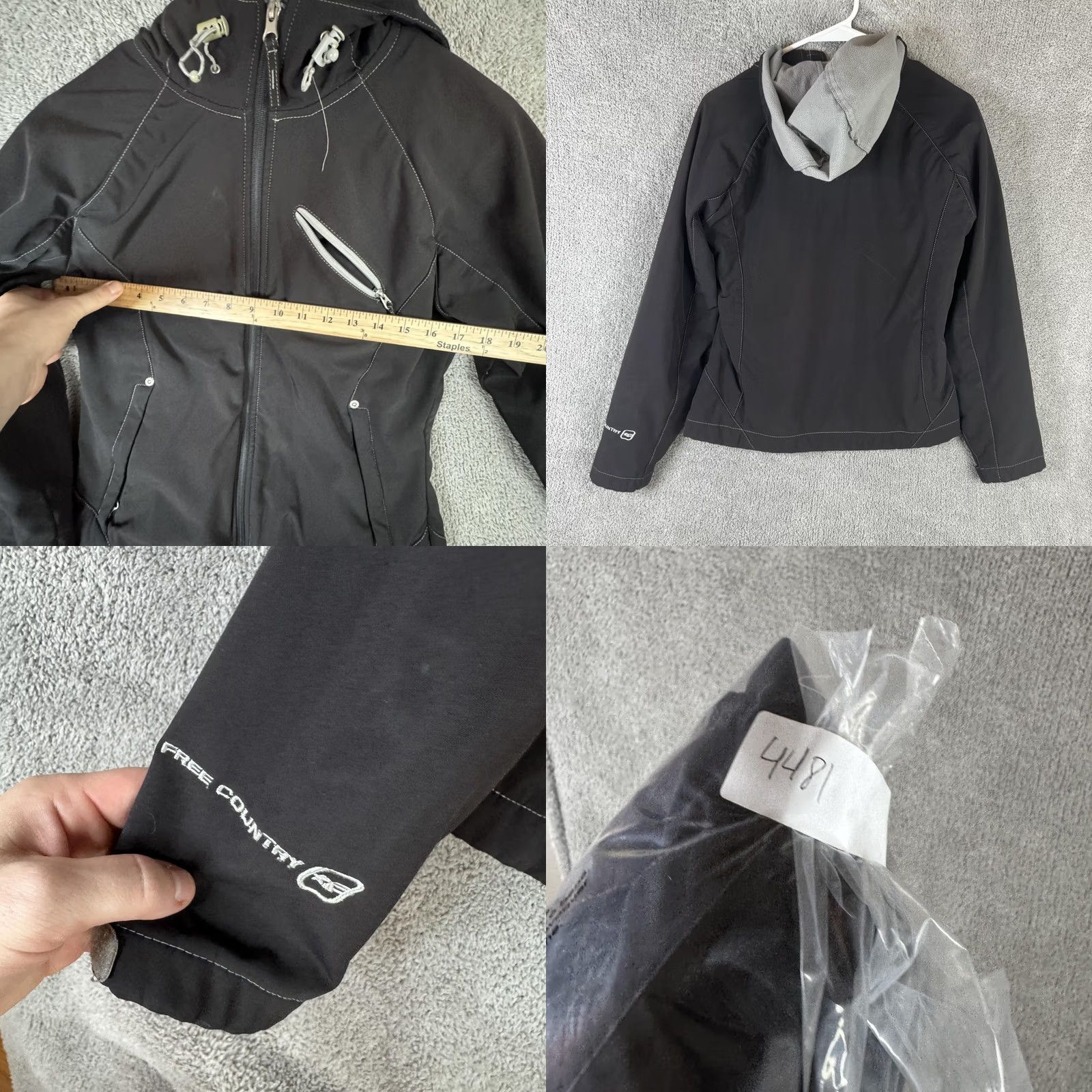 Free Country Free Country Womens Jacket Hooded Full Zip Softshell Lined Black Small Windbreaker Casual Everyday Size S / US 4 / IT 40 - 9 Thumbnail