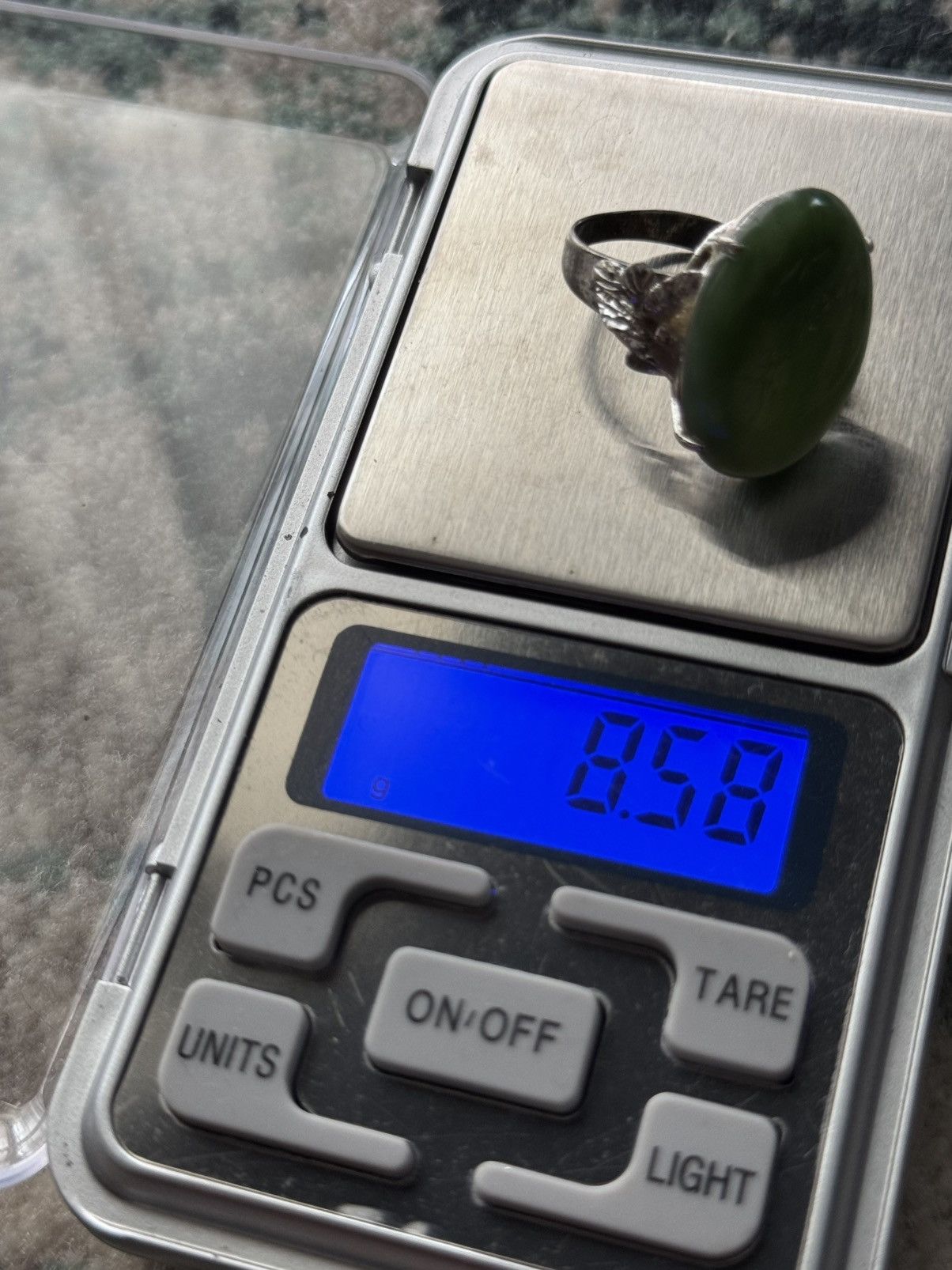 Jewelry GREEN JADE GEMSTONE RING Size ONE SIZE - 7 Thumbnail