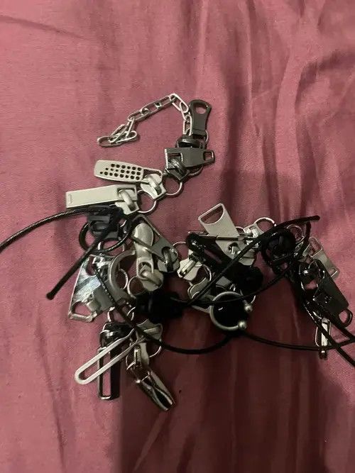 Designer Cyber Punk Zipper Necklace Chain Size ONE SIZE - 6 Thumbnail