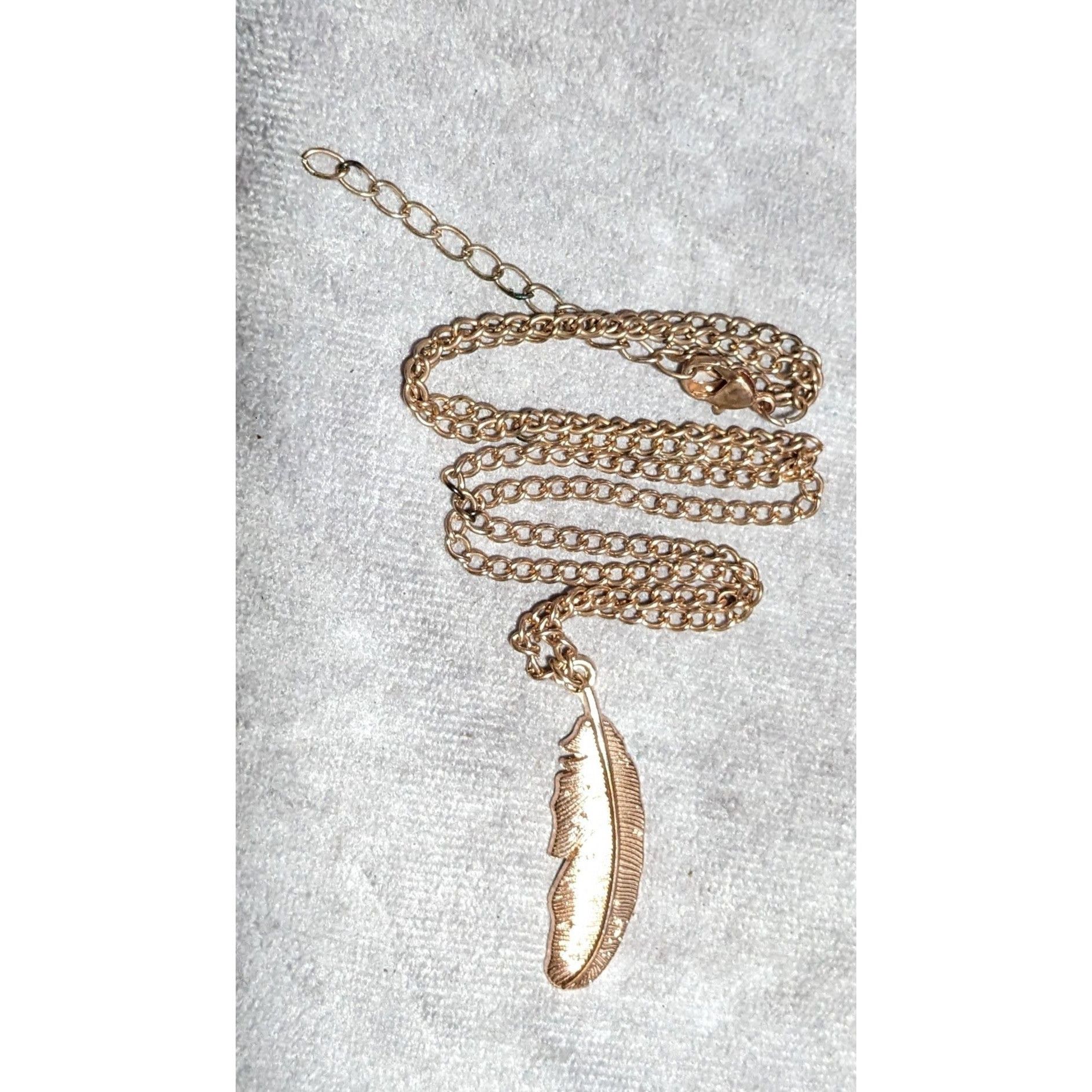 Other Rose Gold Boho Feather Pendant Necklace Size ONE SIZE - 8 Thumbnail