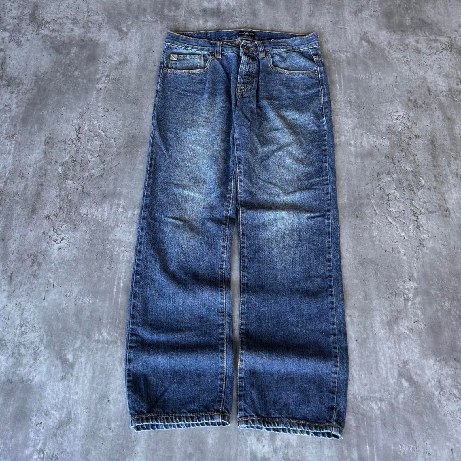Japanese Brand × Marc Ecko × Vintage Vintage Y2K Marc Ecko Medium Wash Embroidered Denim Jeans Size US 32 / EU 48 - 2 Thumbnail