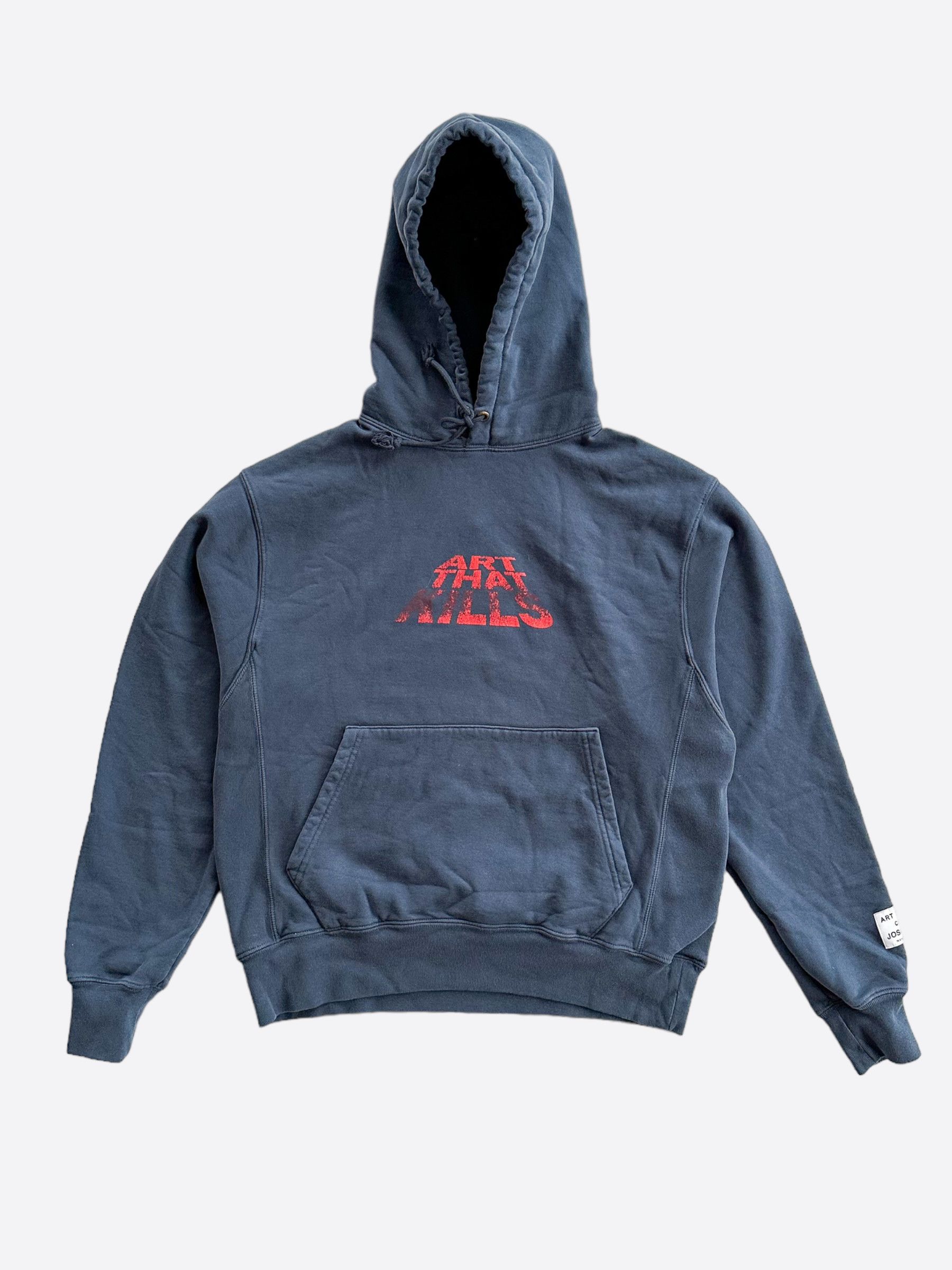 image of Gallery Dept Navy & Red Art That Kills Hoodie, Men's (Size Large)