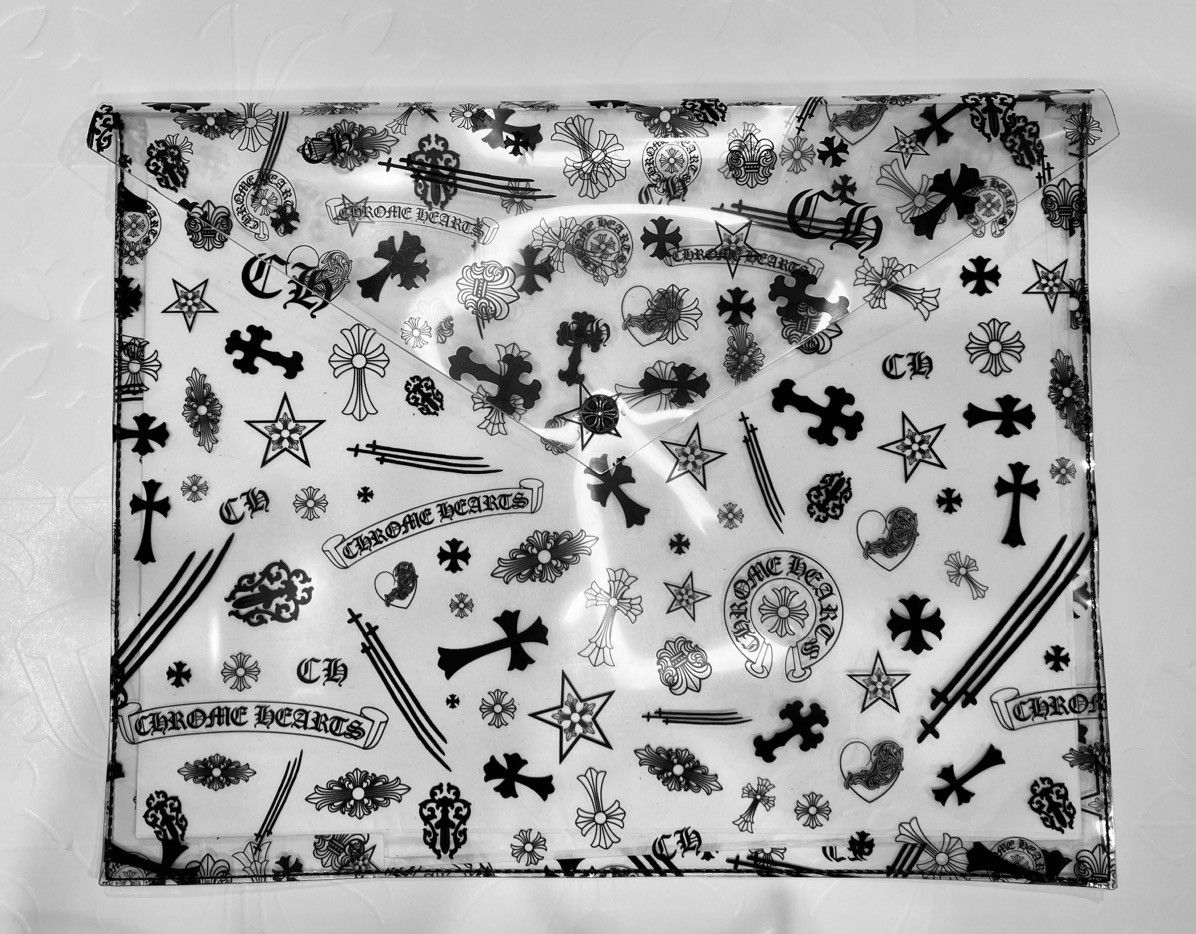 image of Chrome Hearts Vinyl Pouch in Clear, Women's