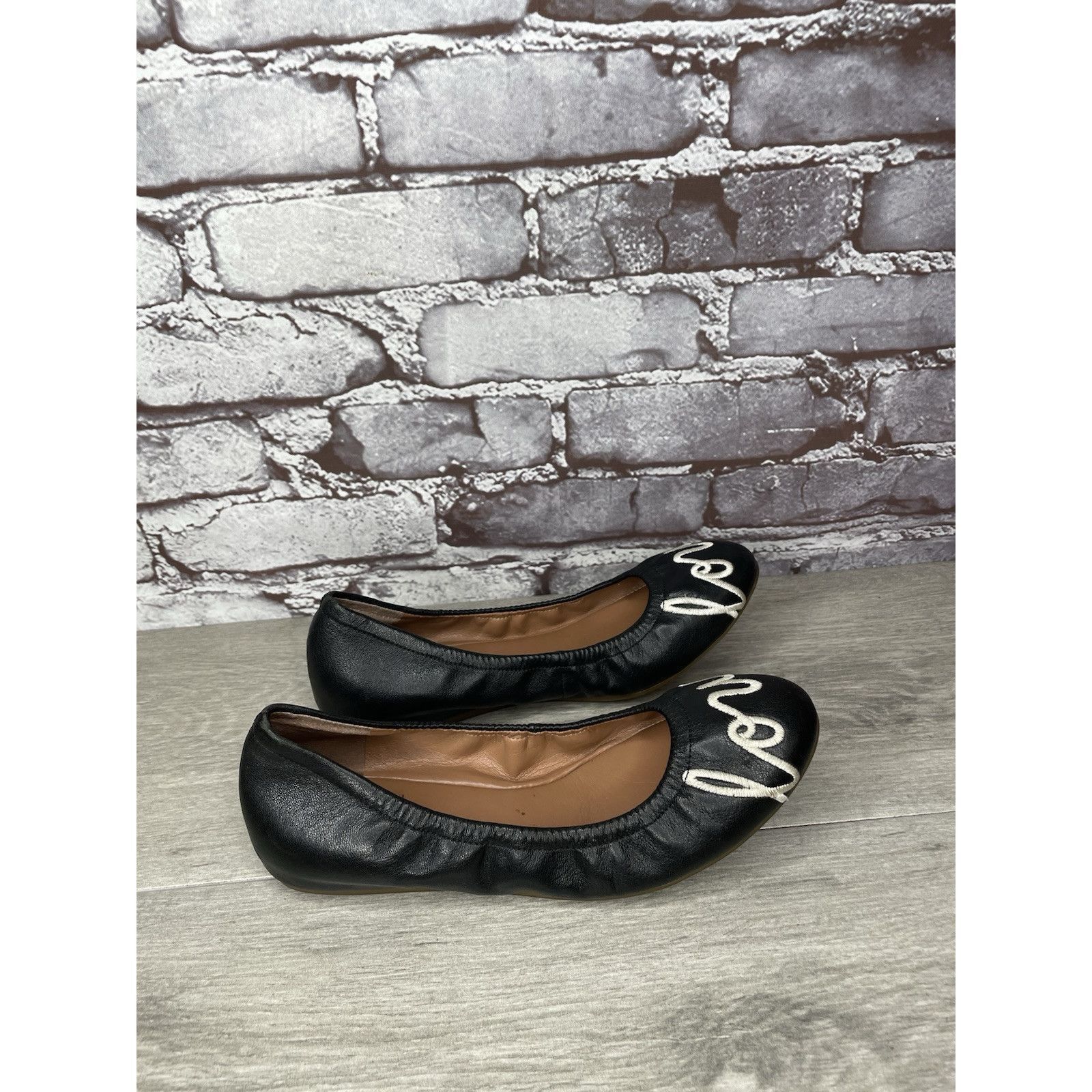 Other Ellen Degeneres ED Love Black Leather Ballerina Flats Shoes Size US 6 / IT 36 - 12 Thumbnail