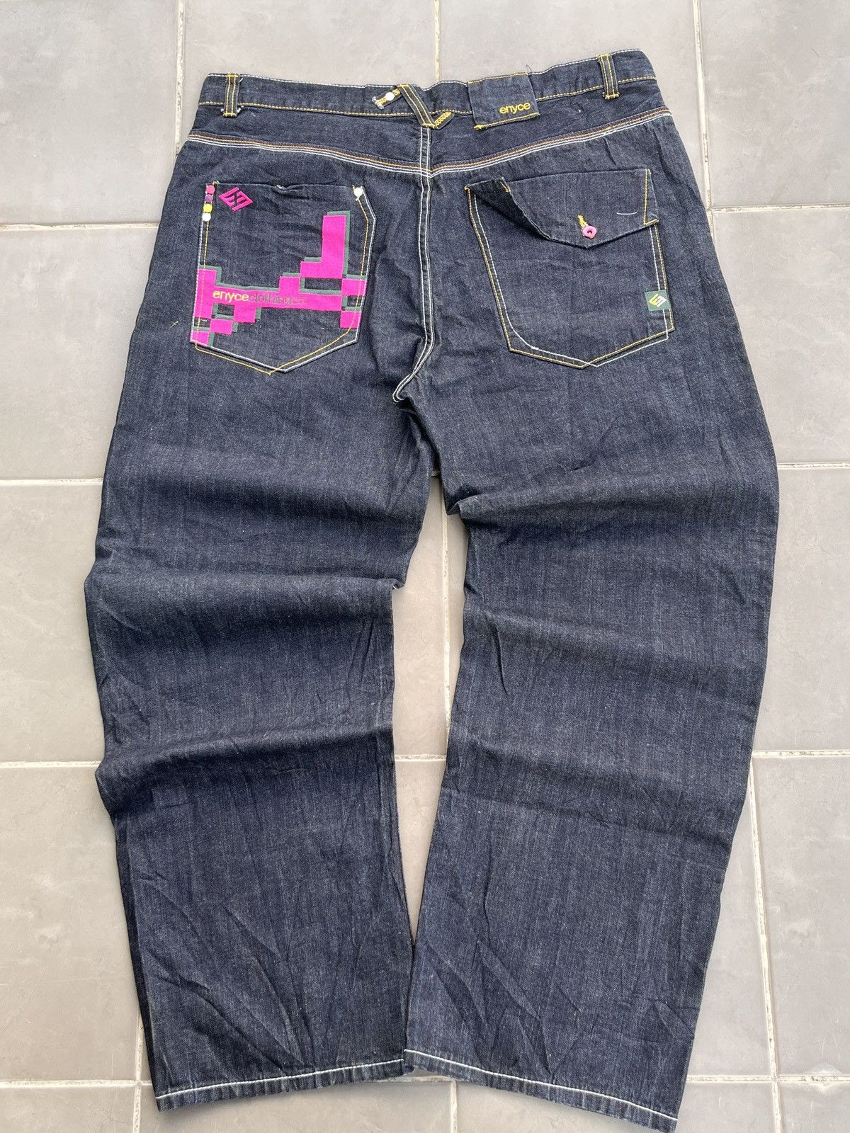 Enyce ENYCE Y2K EMBROIDERY BAGGY PANTS Size US 43 - 1 Thumbnail