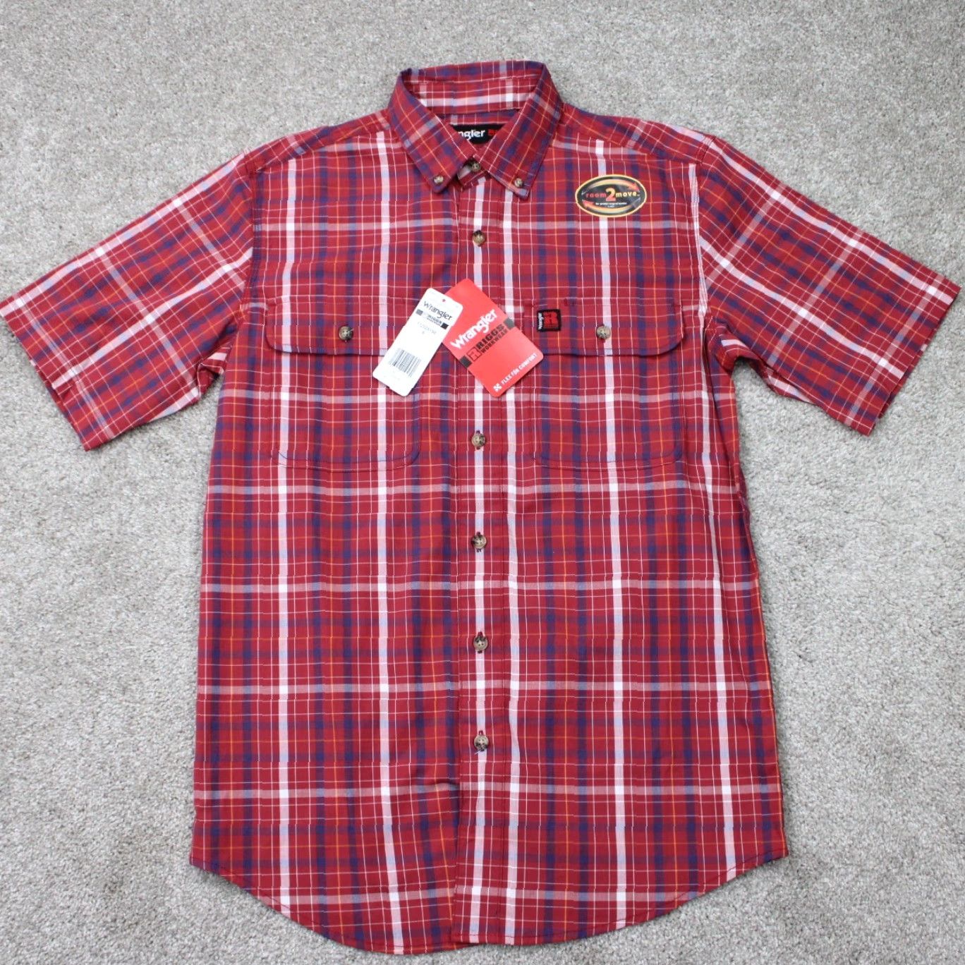 Wrangler Wrangler Riggs Flex Workwear Shirt Mens Small Red Plaid Button-Up NWT Size US S / EU 44-46 / 1 - 2 Thumbnail