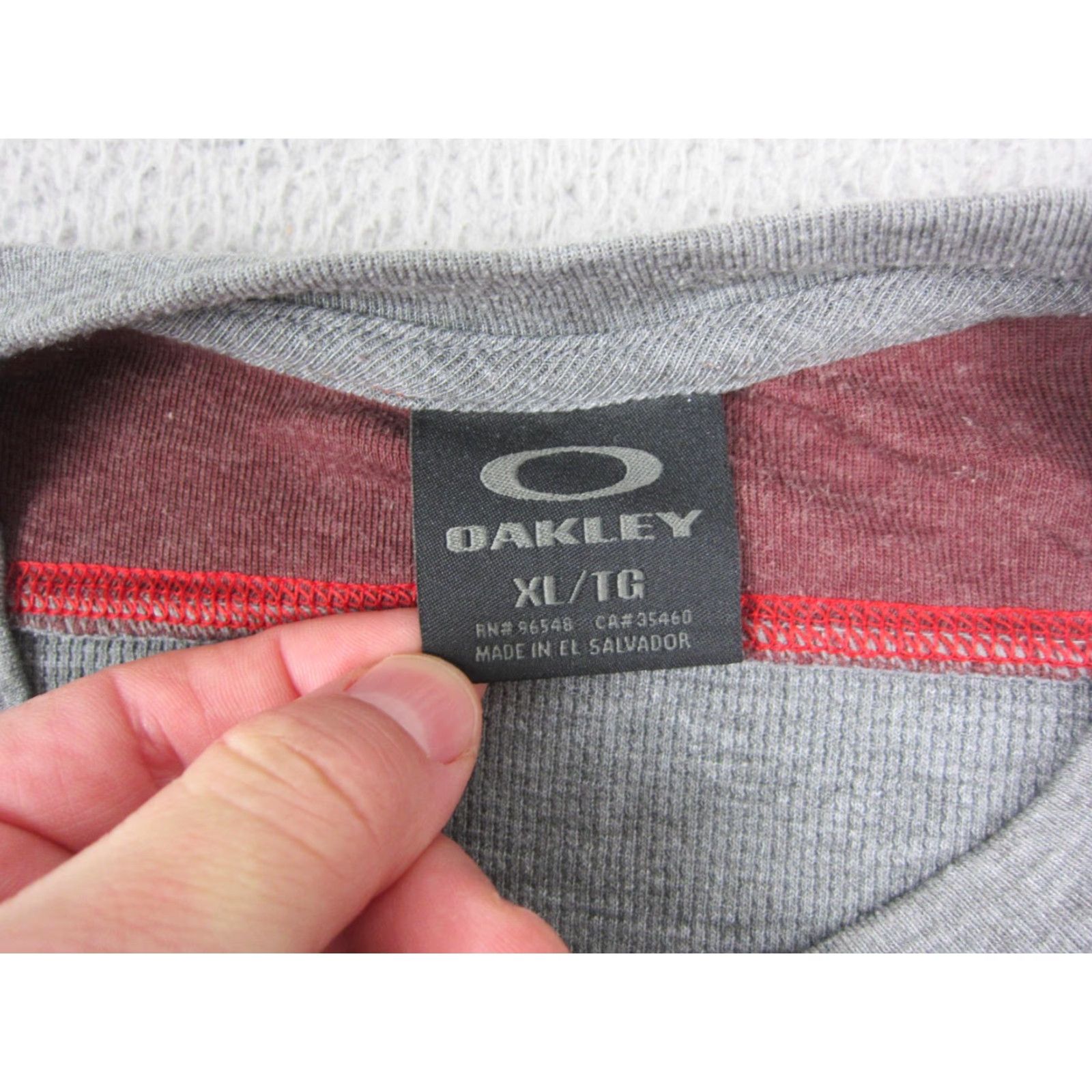 Oakley Oakley Shirt Mens XL Gray Thermal Knit Long Sleeve Crewneck T-Shirt Size US XL / EU 56 / 4 - 4 Thumbnail
