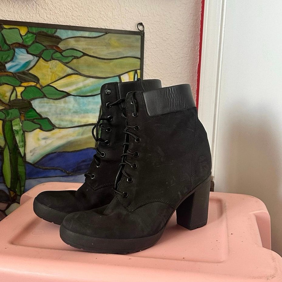 Timberland timberland black platform boots heels shoes Size US 10 / IT 40 - 1 Thumbnail