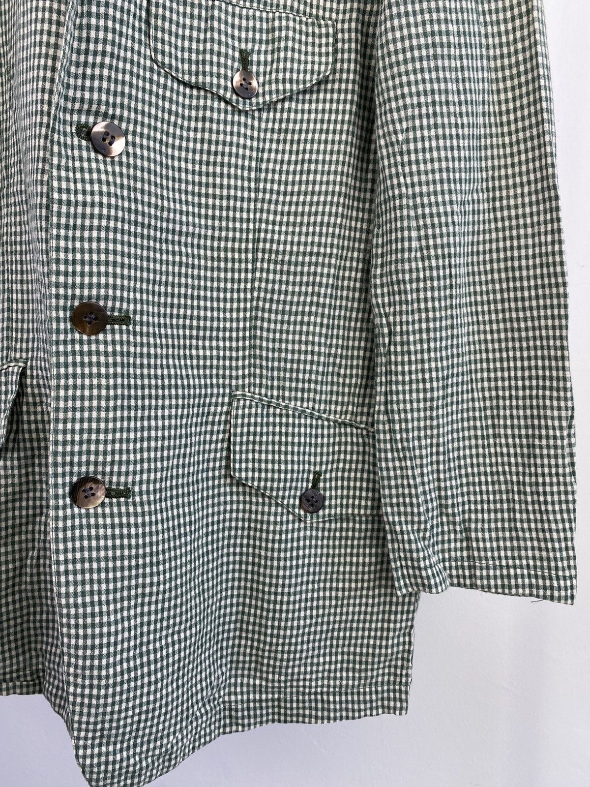 Issey Miyake Vintage 90's Issey Miyake Sport Linen Blend Tartan Jacket Size US M / EU 48-50 / 2 - 7 Thumbnail