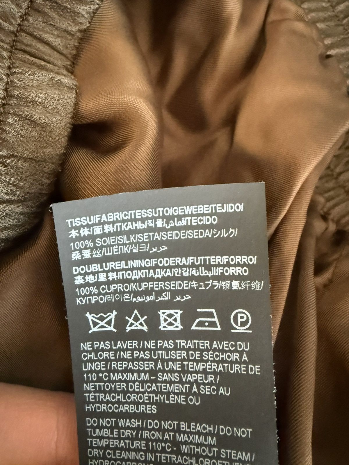 Saint Laurent Paris Saint Laurent Teddy Jacket in Silk Satin Crepe Khaki Size US M / EU 48-50 / 2 - 10 Thumbnail