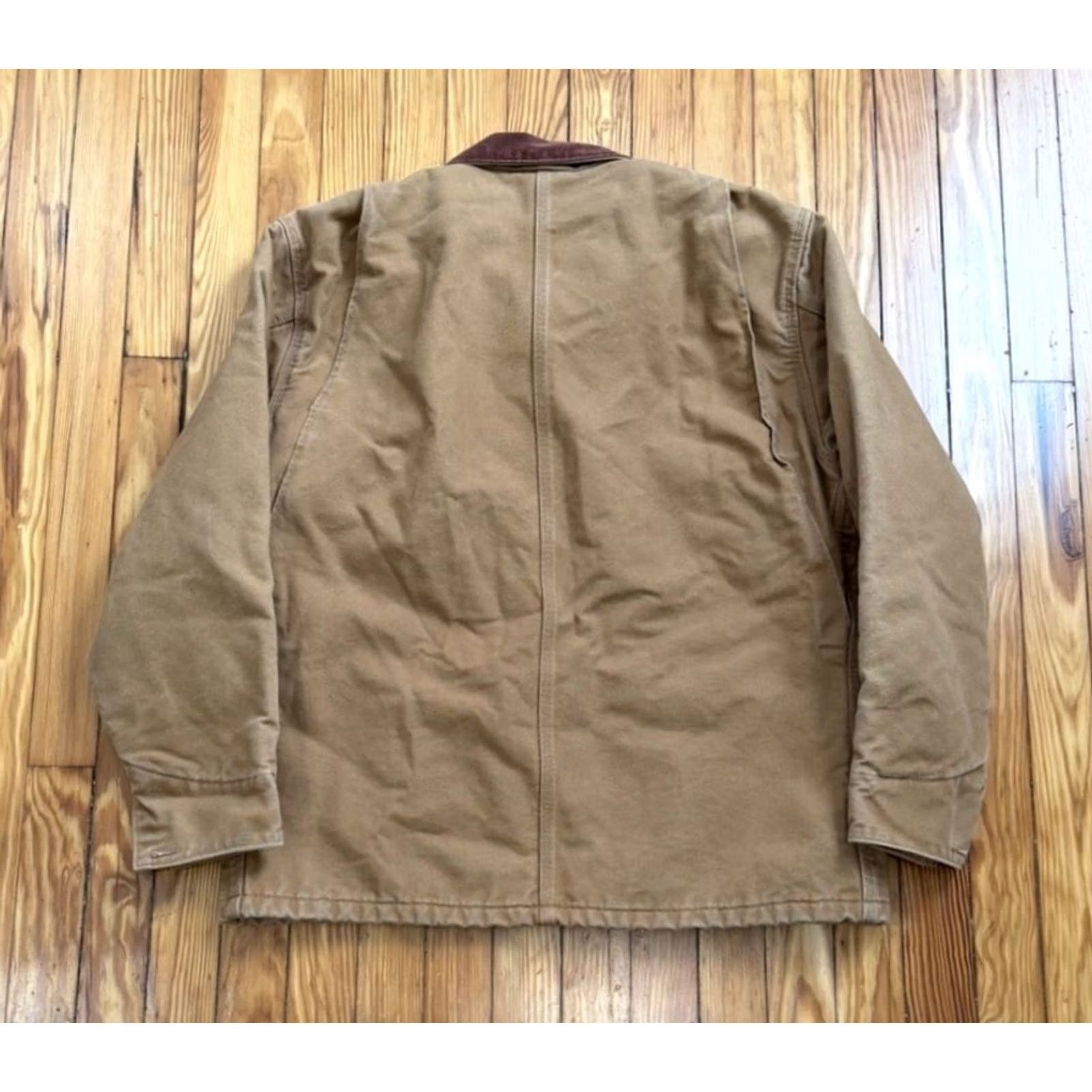 Carhartt Carhartt C001 BRN Blanket Lined Coat Jacket Mens Size L Brown Cotton Embroidered Button Winter Work Lined 30” Length 26” Pit to Pit Regular Mens Size US L / EU 52-54 / 3 - 2 Thumbnail