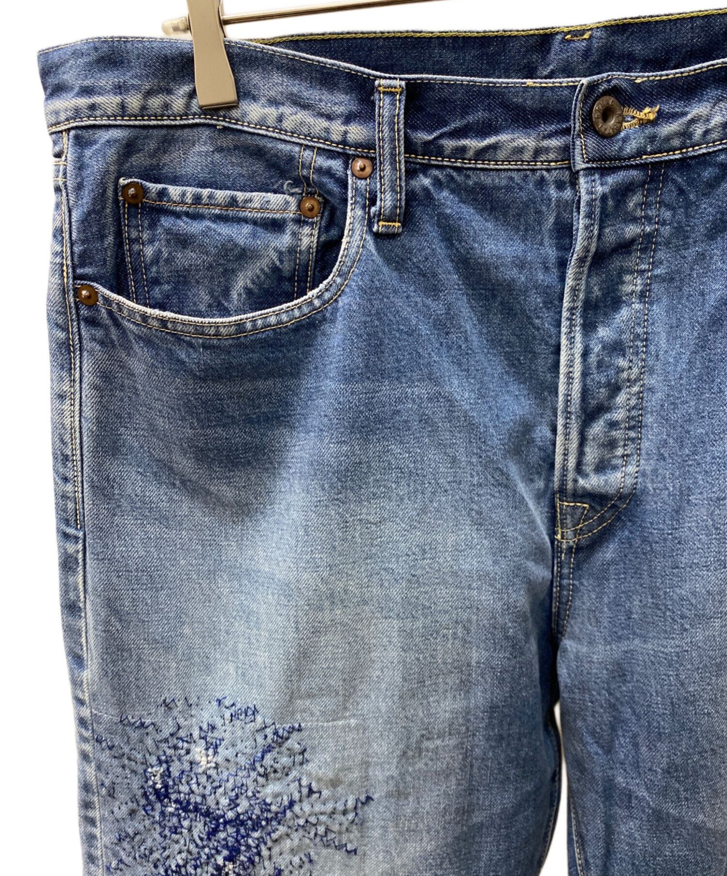 Kapital KAPITAL Distressed Denim Pants Blue W28 Size US 37 - 7 Thumbnail