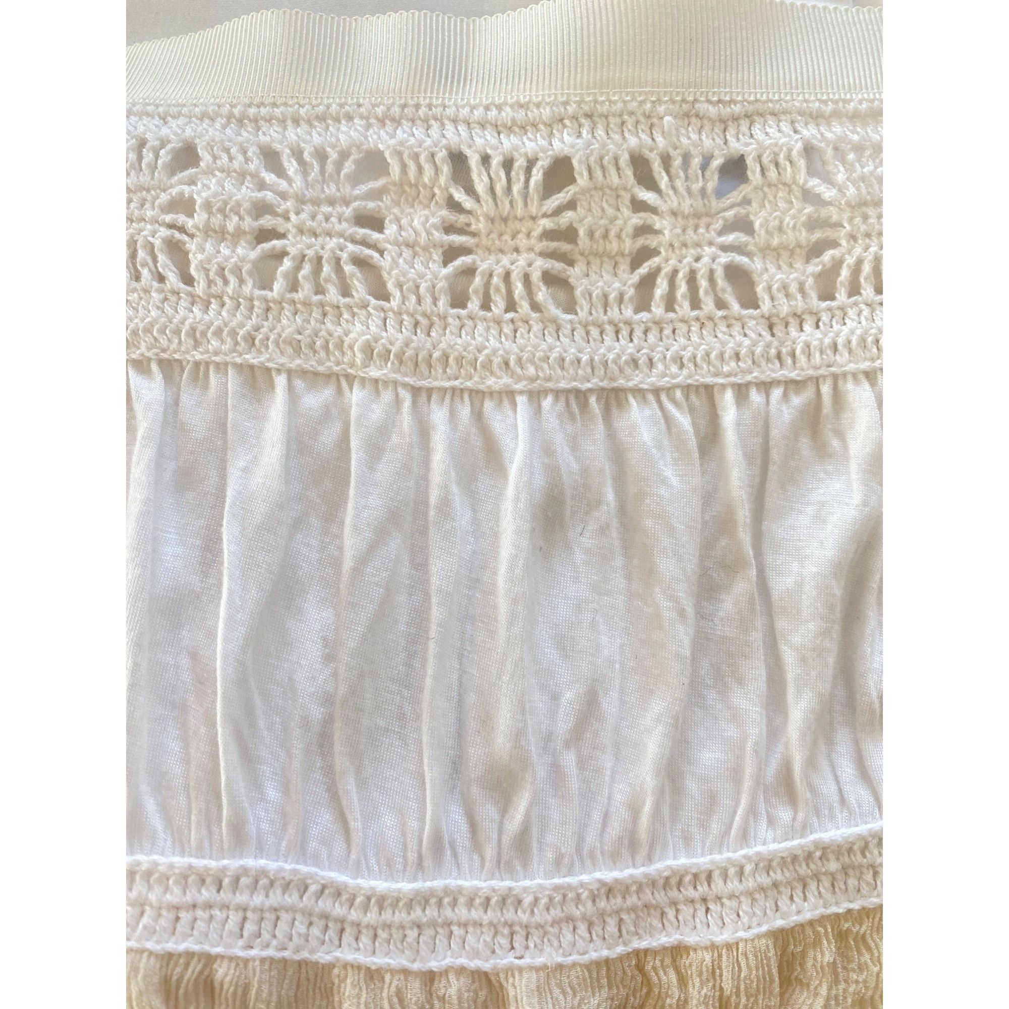 Trina Turk Trina Turk Skirt w/ Pom Poms Women's 12 Ivory Beige Cotton Size 34" / US 12 / IT 48 - 10 Thumbnail
