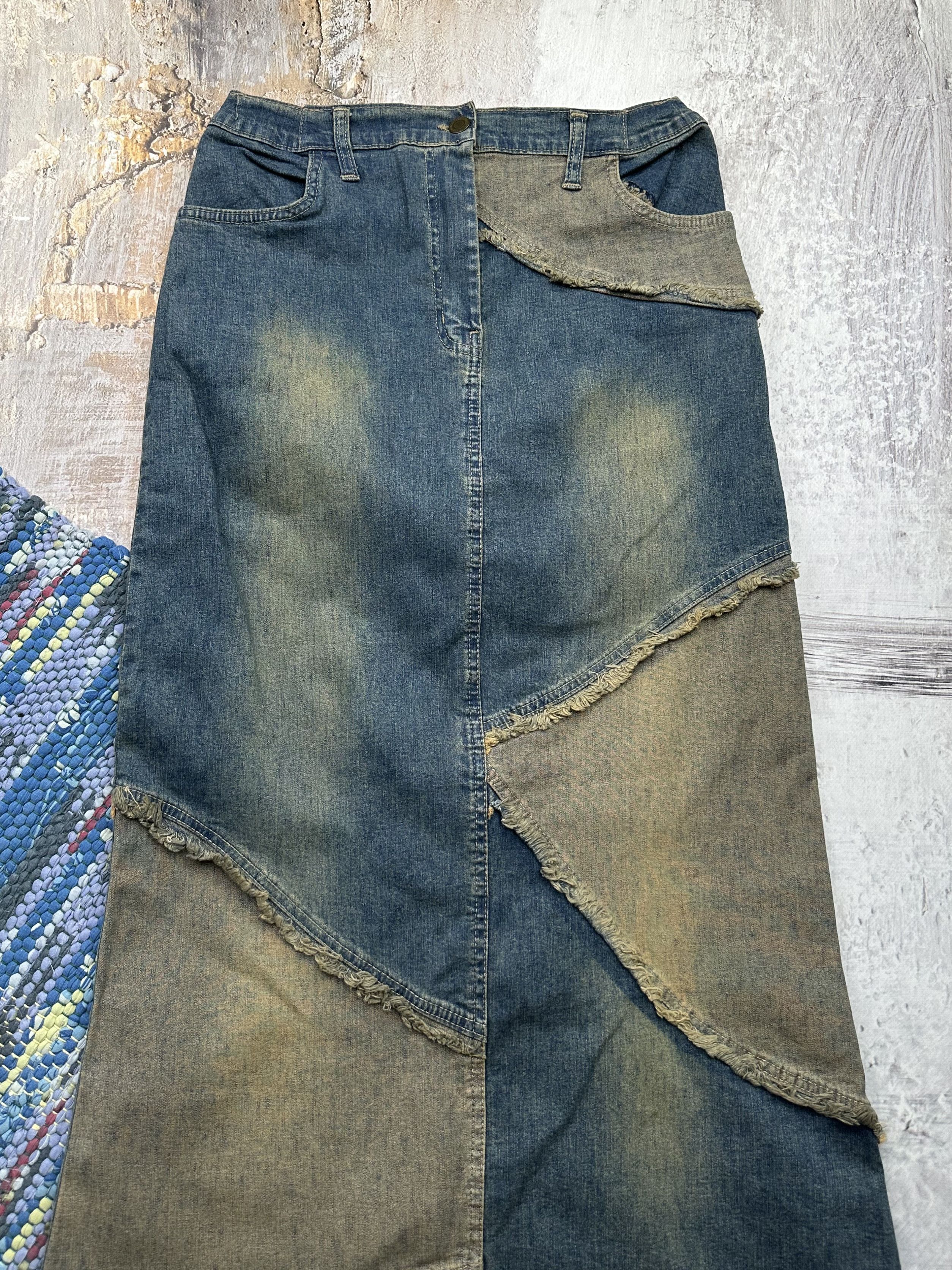 Japanese Brand Vintage Faded Maxi Skirt A504(369) Size 27" / US 4 / IT 40 - 2 Thumbnail