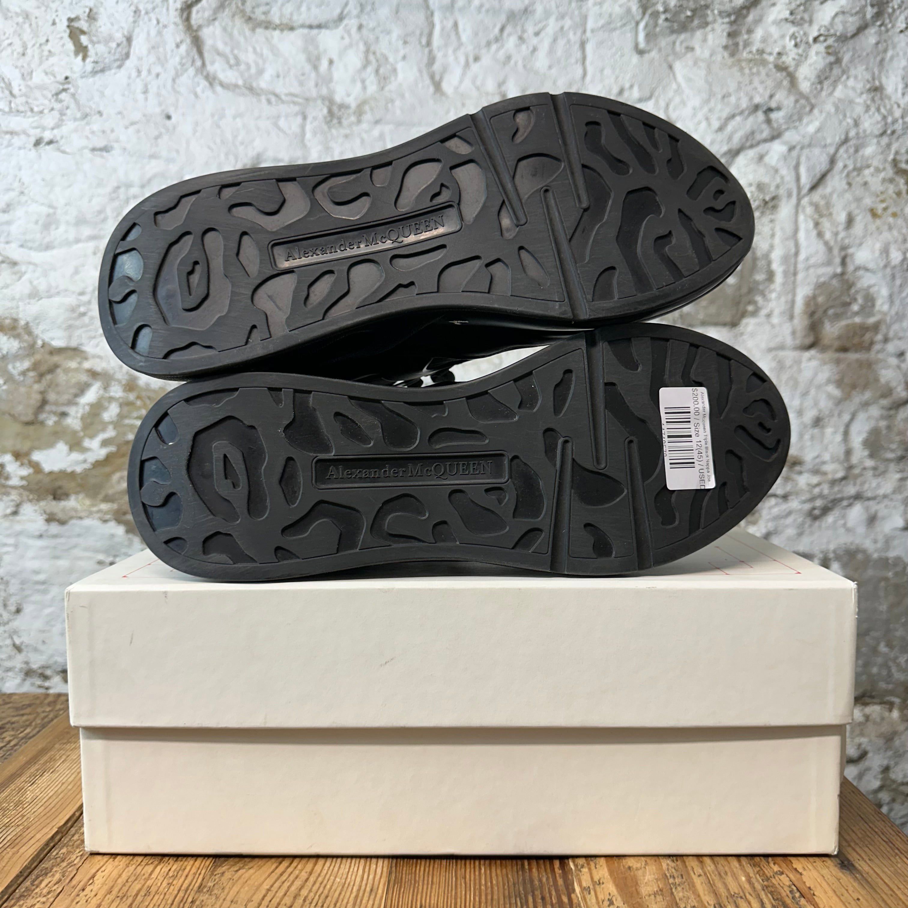 Alexander McQueen Alexander Mcqueen Triple Black Nappa Joey Sneaker Sz 12 (45) Size US 12 / EU 45 - 4 Thumbnail