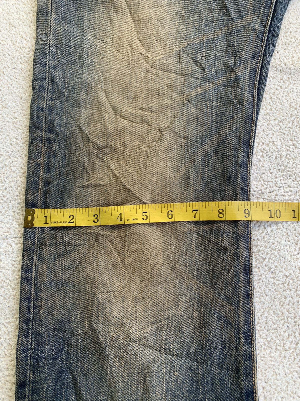 If Six Was Nine × Japanese Brand × Le Grande Bleu (L.G.B.) Vintage Edwin XV Loose Yellow Mud Washed Distressed Jeans Size US 31 - 15 Thumbnail