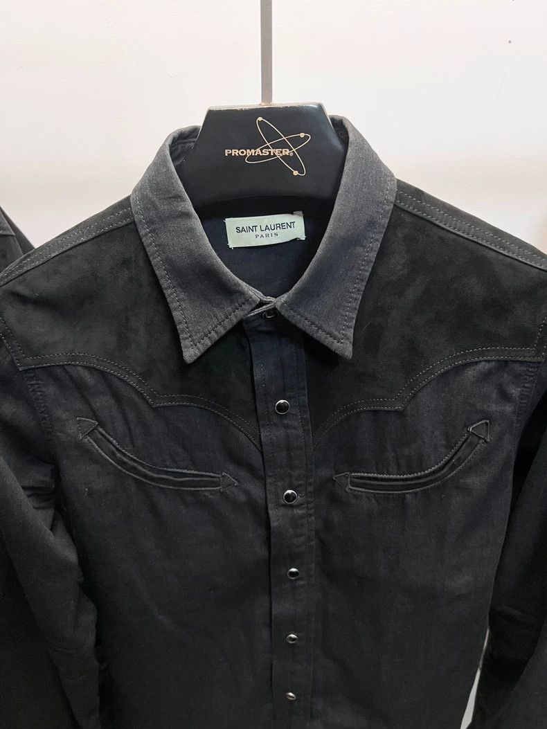 Saint Laurent Paris Sanit Laurent Paris Suede patchwork shirt jacket Size US S / EU 44-46 / 1 - 3 Thumbnail
