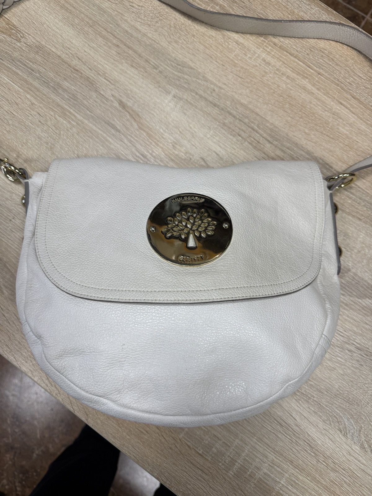 Mulberry 🇬🇧 Mulberry Daria Hobo White Leather Shoulder Bag Tree Logo Size ONE SIZE - 2 Thumbnail