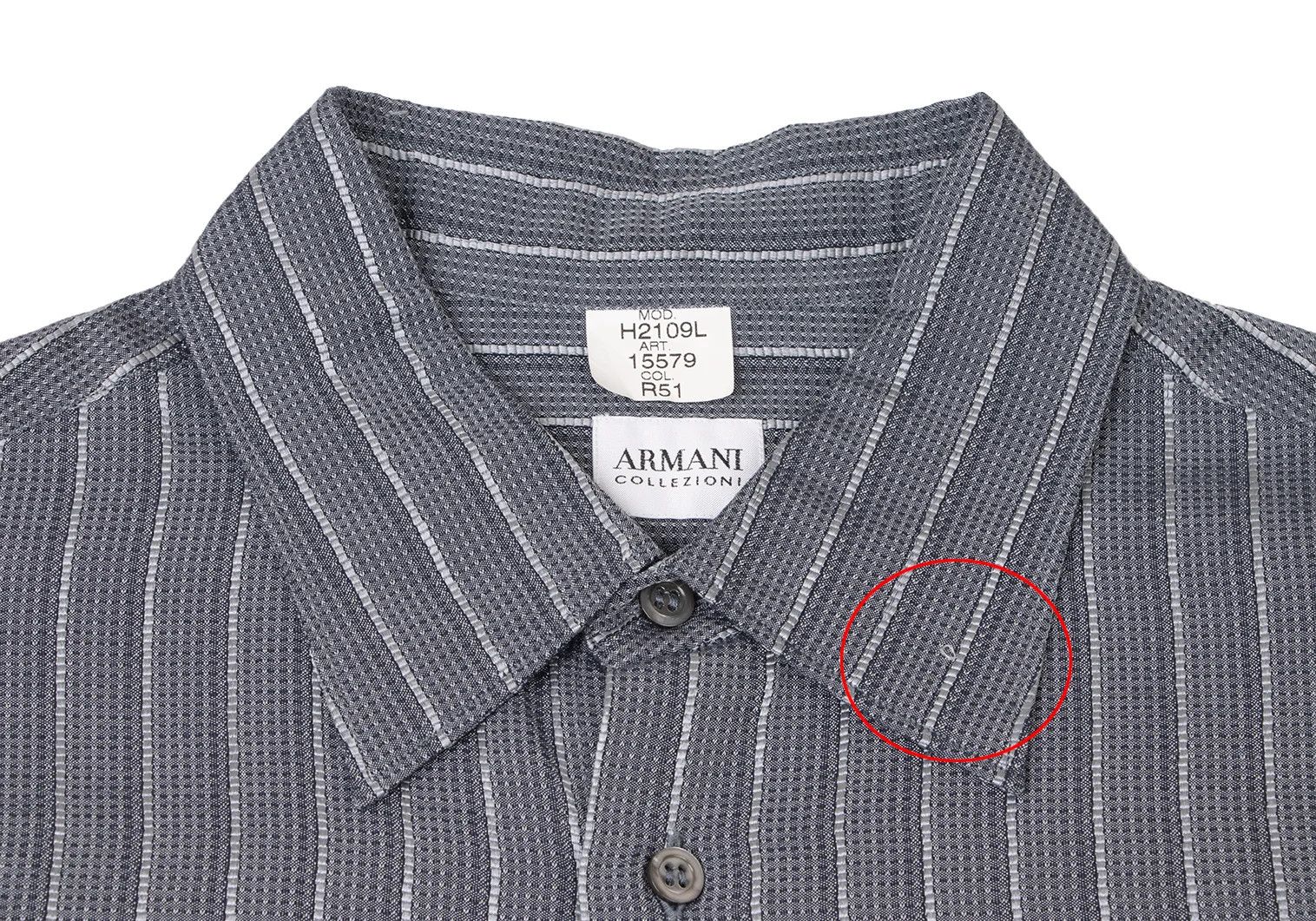 Armani Collezioni Rayon Cotton Stripe Shirt in Gray, Size L Size US XXS / EU 40 - 4 Thumbnail