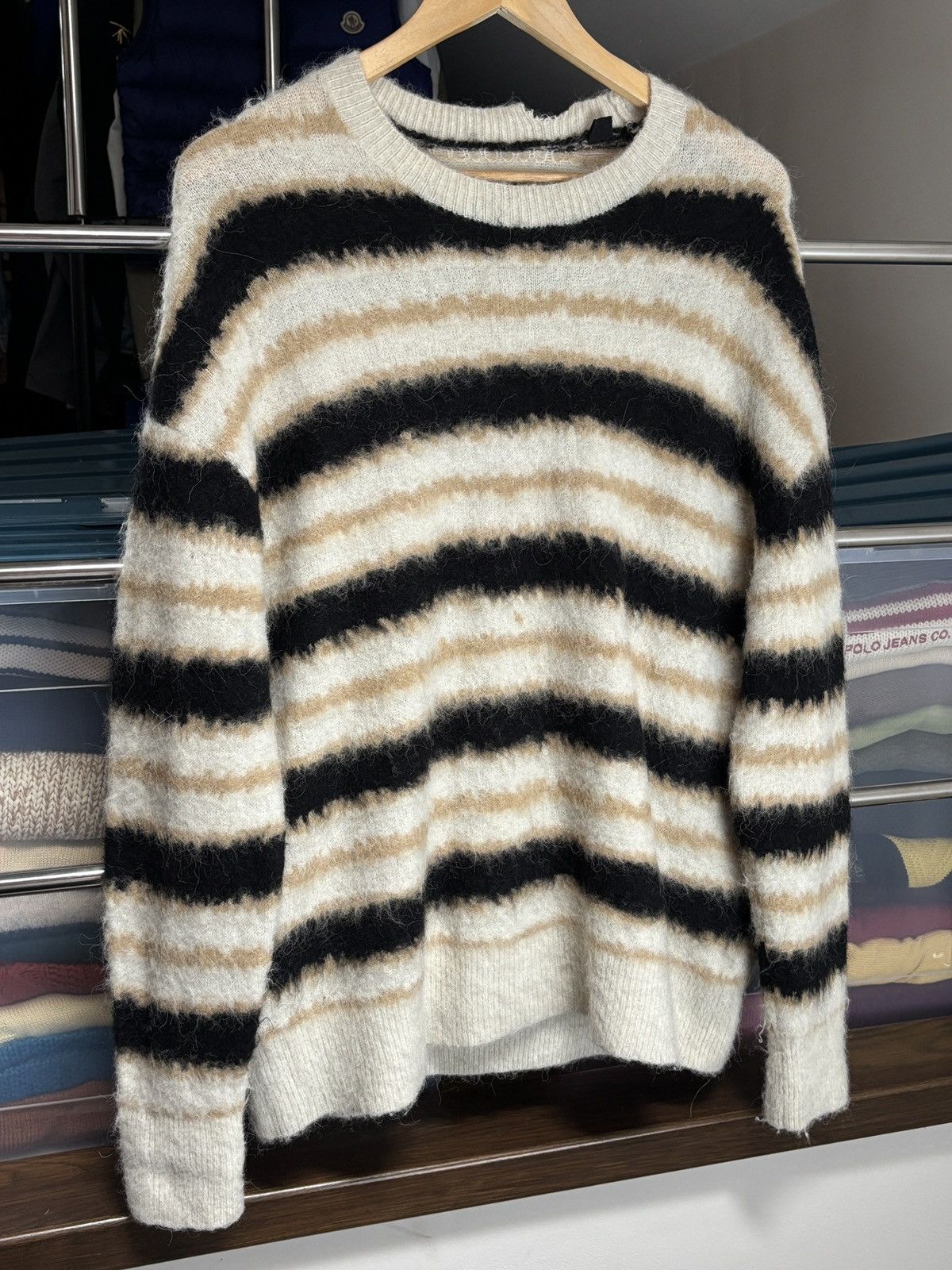 Allsaints AllSaints Striped Wool Alpaca Oversized Sweater Marni Vibe Size US S / EU 44-46 / 1 - 2 Thumbnail