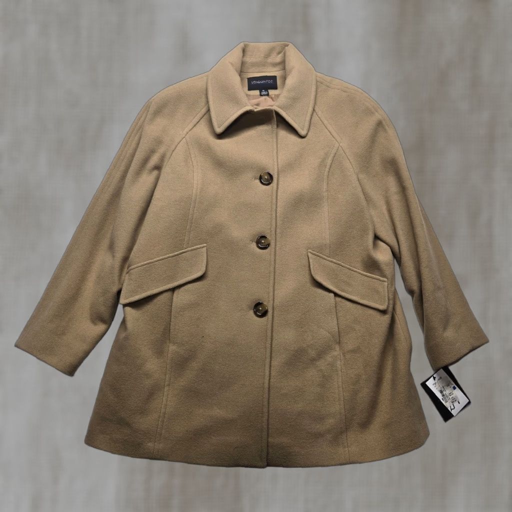 London Fog London Fog Overcoat Beige Wool Women's XL Jacket Size XL / US 12-14 / IT 48-50 - 1 Thumbnail