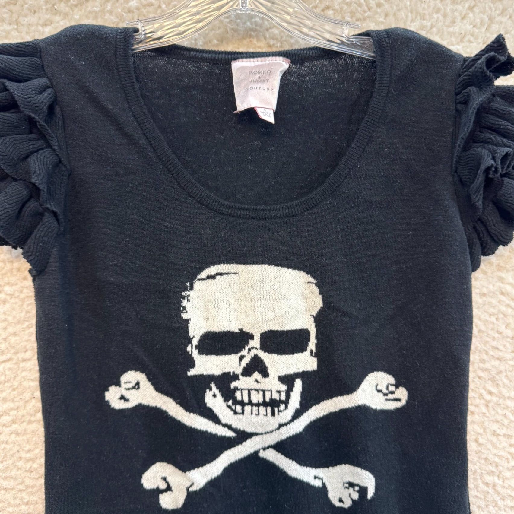Vintage VINTAGE Y2K Top Shirt Black Skull Goth Punk Emo M Size M / US 6-8 / IT 42-44 - 3 Thumbnail