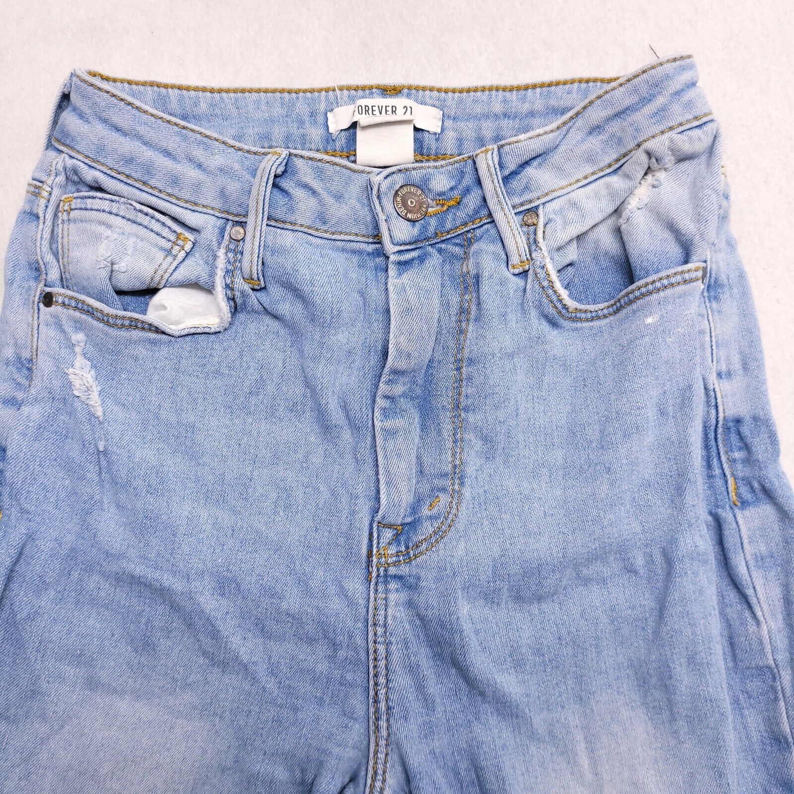 Forever 21 Forever 21 Button Zip Casual Denim Jeans Womens Size 25 Blue Size 23" - 1 Thumbnail