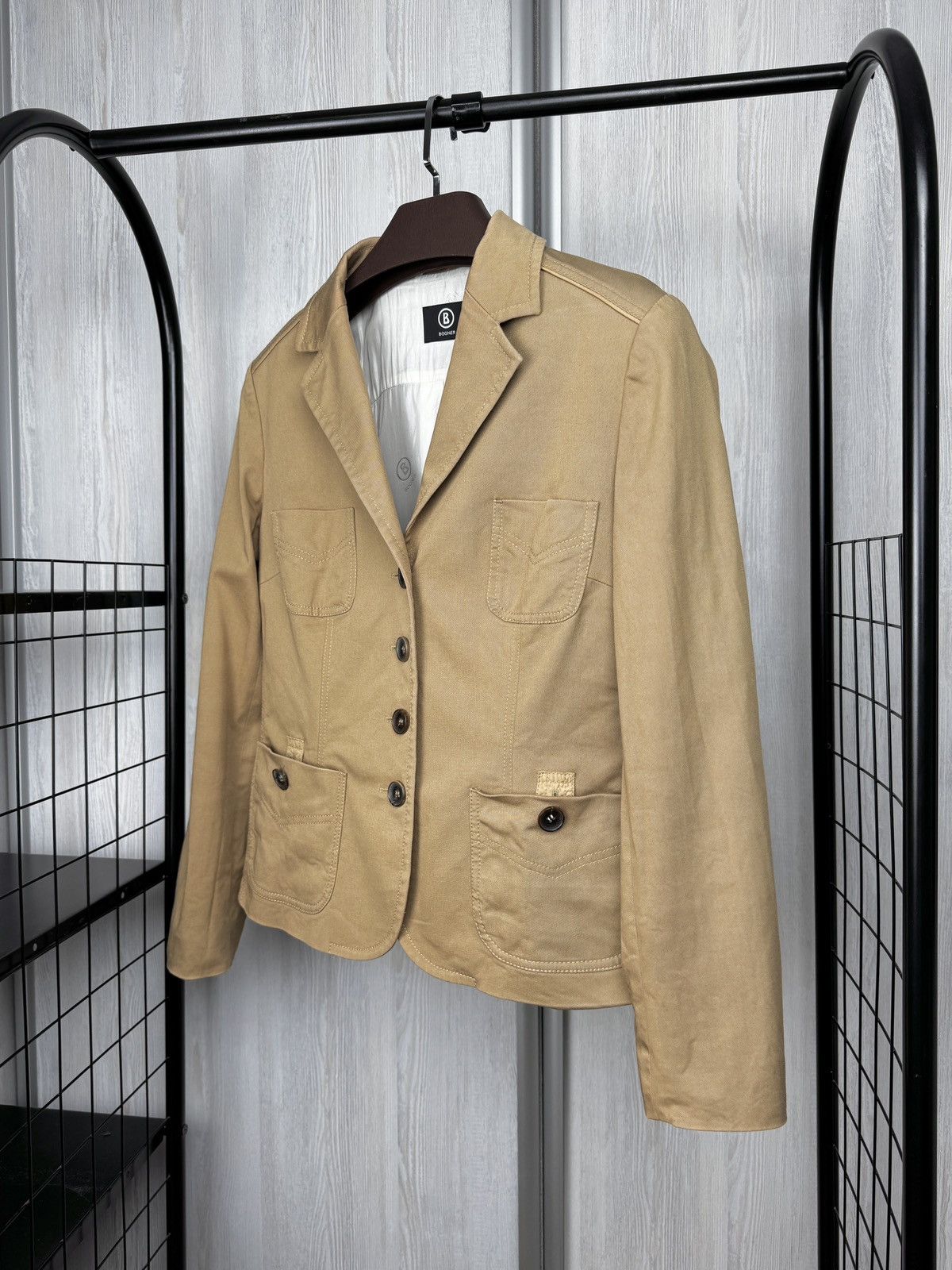 Bogner Bogner beige cotton elbow patches womens blazer basic jacket Size L / US 10 / IT 46 - 5 Thumbnail