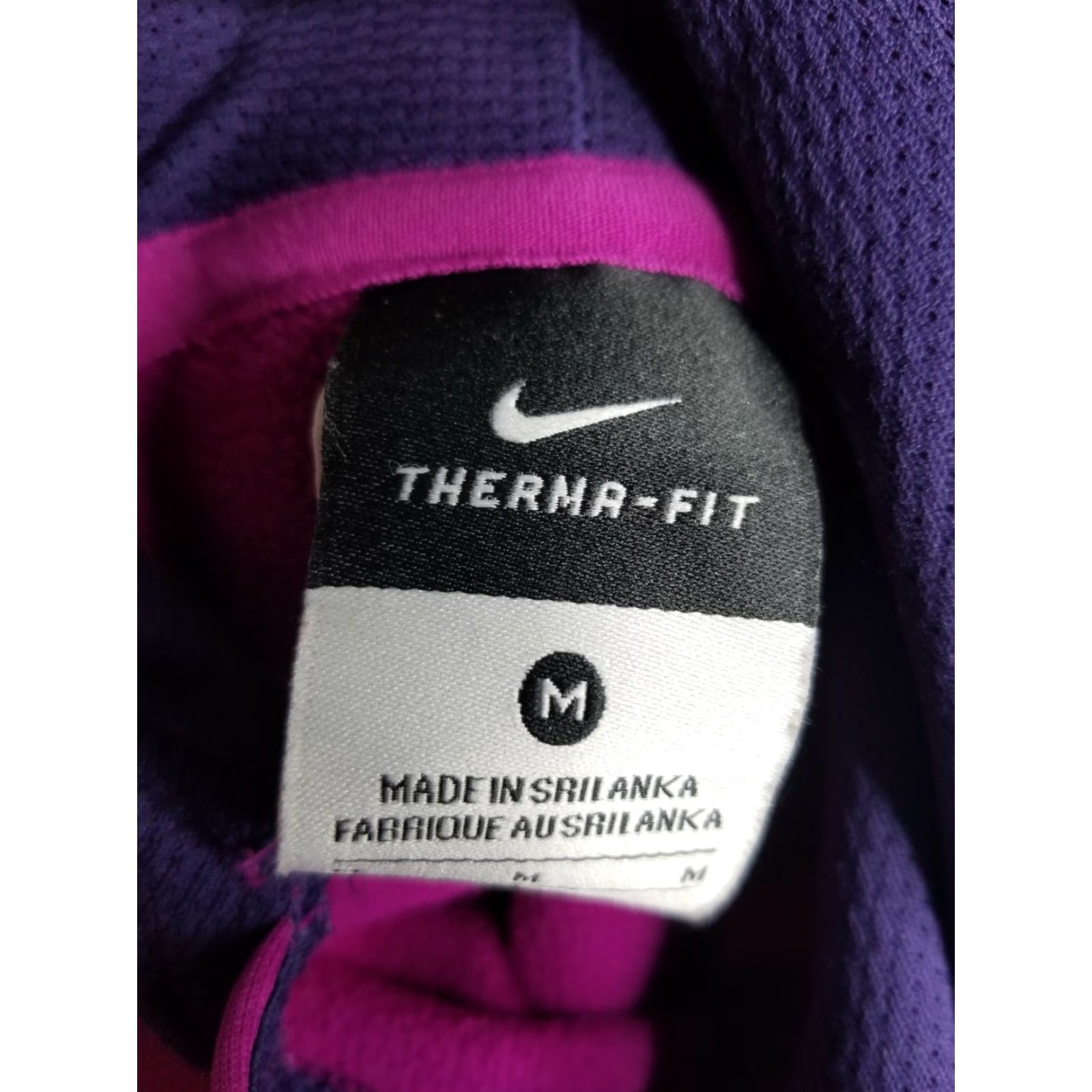 Nike NIKE Womens M Purple THERMA-FIT Hooded HOODIE Sweatshirt Fleece Lined Gold Logo Nike Therma Sweatshirt Hoodie Women's M Purple Fleece Lined Logo Size M / US 6-8 / IT 42-44 - 3 Thumbnail