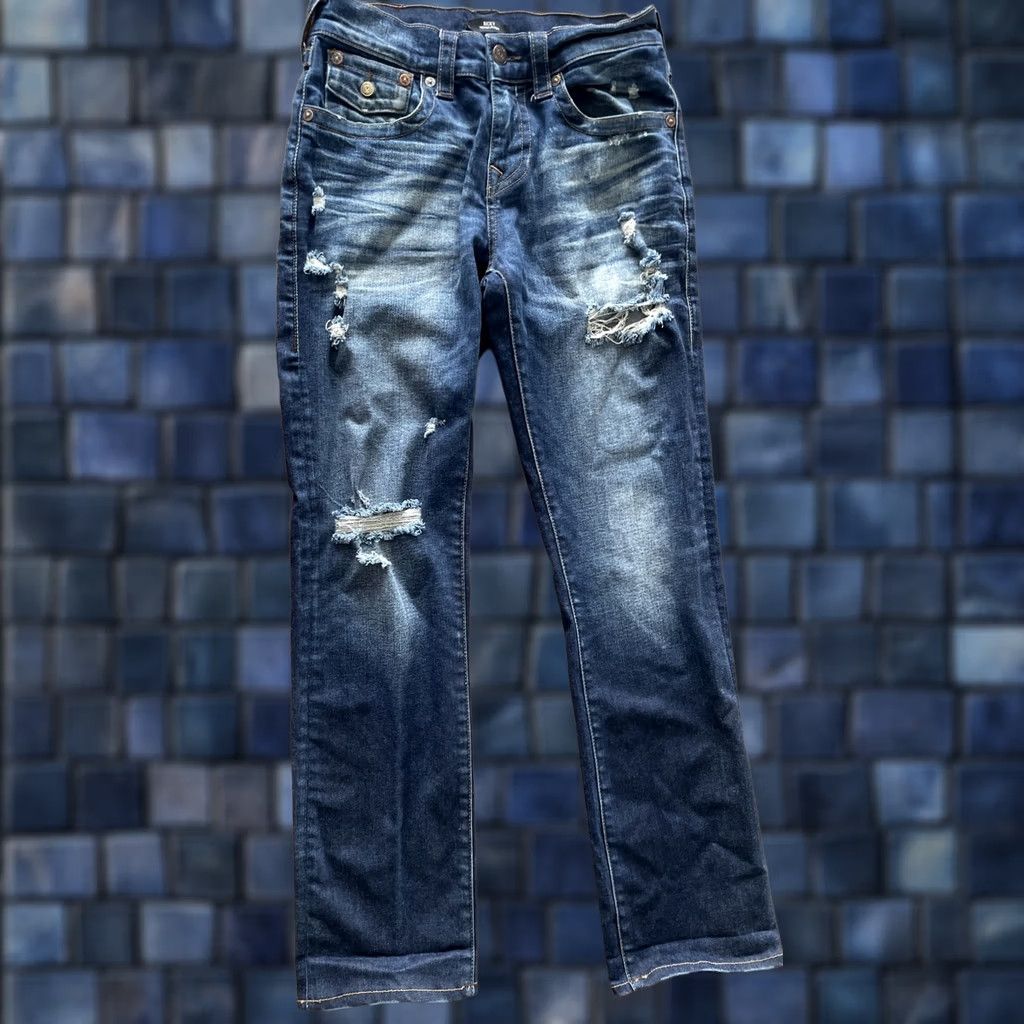 True Religion True Religion Ricky Relaxed Straight Jeans Men 30x33 Distressed Flap Pockets Y2K Denim Blue 90s Grunge Rock Logo Jeans Mens Size US 30 / EU 46 - 1 Thumbnail