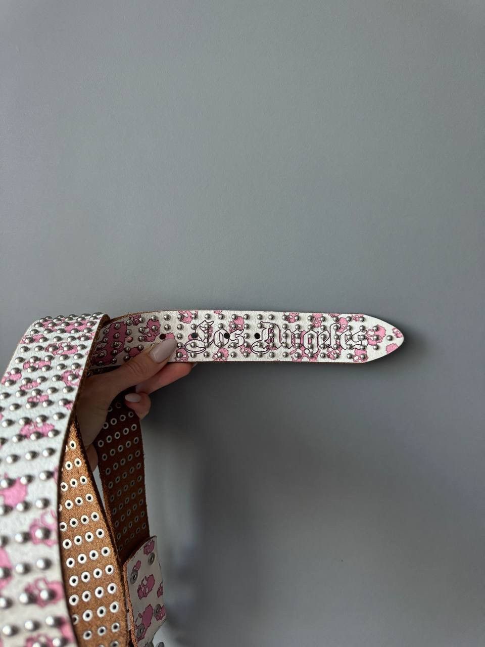 Japanese Brand Smet Avant Garde Y2K Skull Studded Diamond Leather Belt Size ONE SIZE - 2 Thumbnail