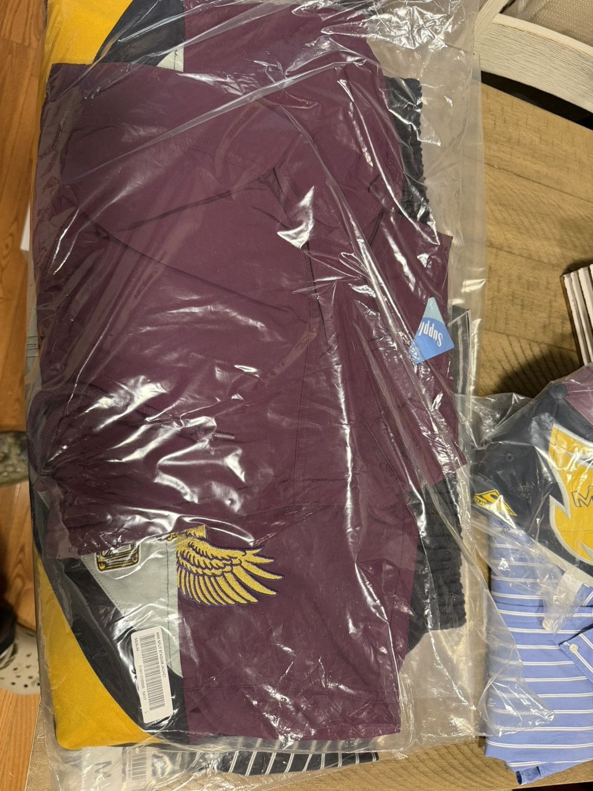 Maison Margiela × Supreme Supreme MM6 split stadium jacket burgundy Size US L / EU 52-54 / 3 - 5 Thumbnail