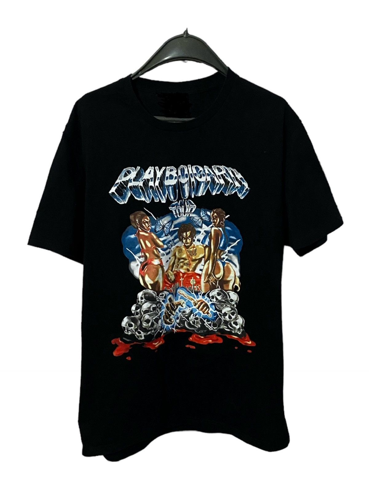 Playboi Carti Playboi Carti AWGE Airbushed Tour Merch Tee in Black Size US XL / EU 56 / 4 - 1 Thumbnail