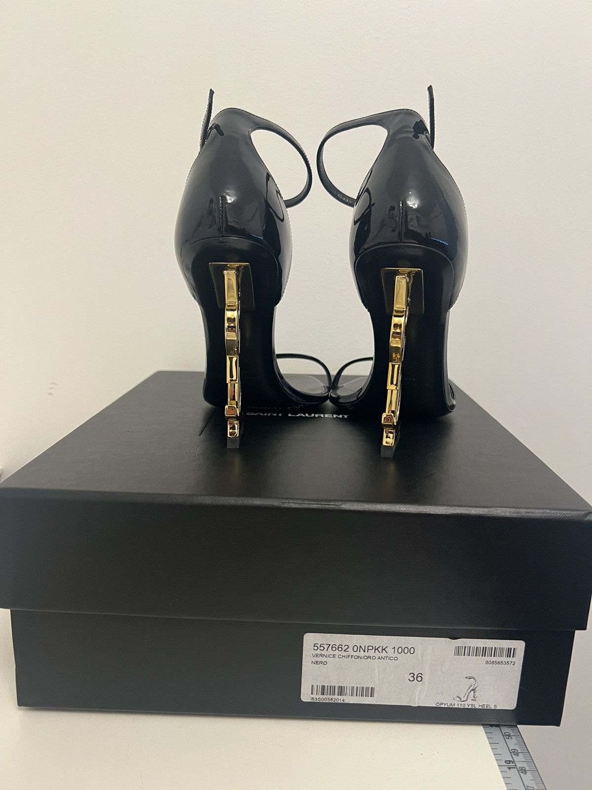 Yves Saint Laurent YSL Pumps- Vernice Chiffon/Oro Antico Size US 6 / IT 36 - 4 Thumbnail
