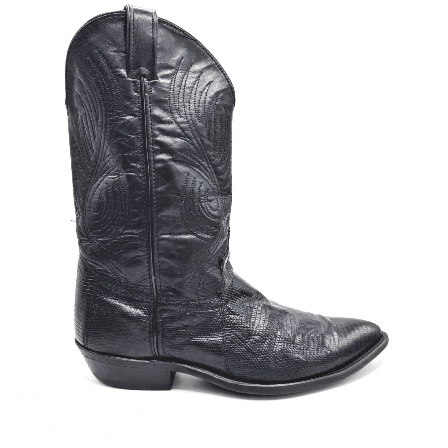 Vintage VINTAGE Black Leather Western Boots Men's 10.5 / Classic Size US 10.5 / EU 43-44 - 3 Thumbnail