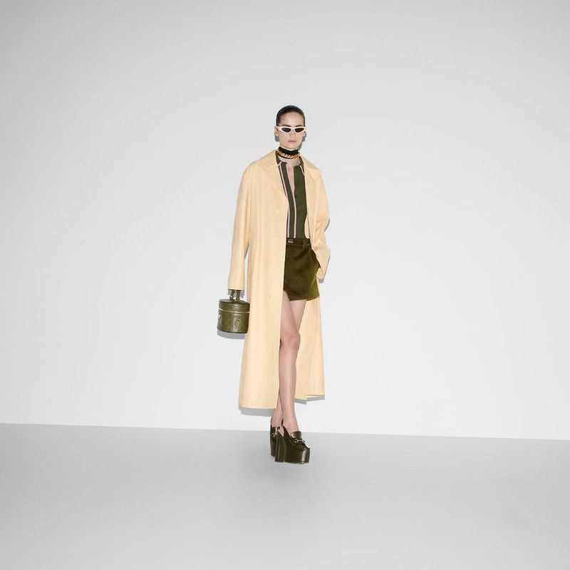 Gucci o1la5ras0526 Light Silk Georgette Shirt in Green Size M / US 6-8 / IT 42-44 - 6 Thumbnail