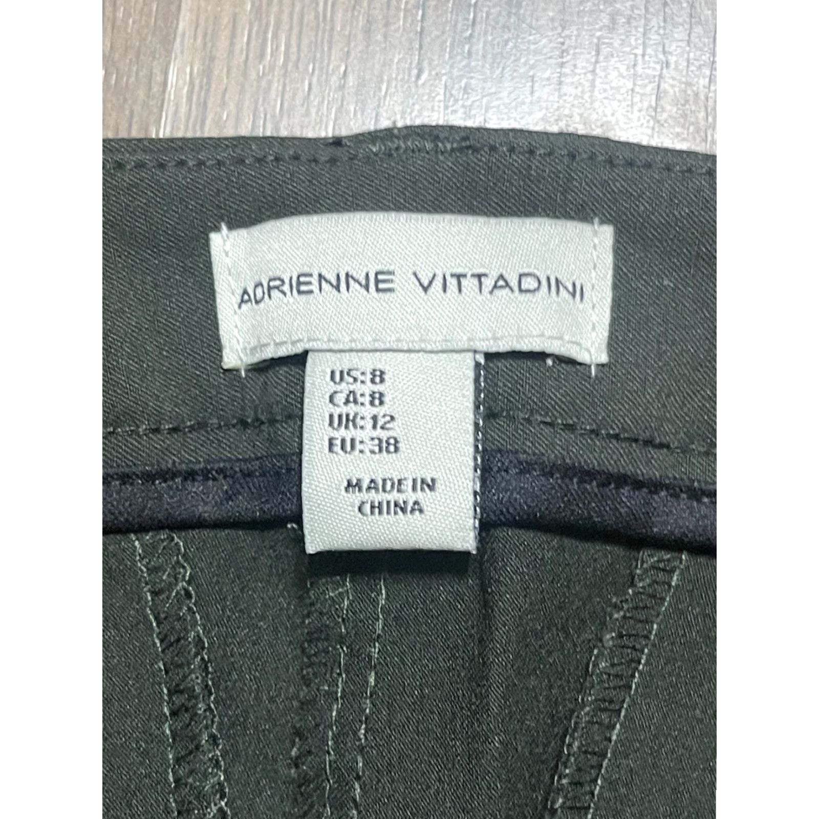 Vintage Adrienne Vittadini Pants Ladies Women's Size 8 Green Chino Flat Front Straight Inseam 28 in Regular Size 30" / US 8 / IT 44 - 4 Thumbnail