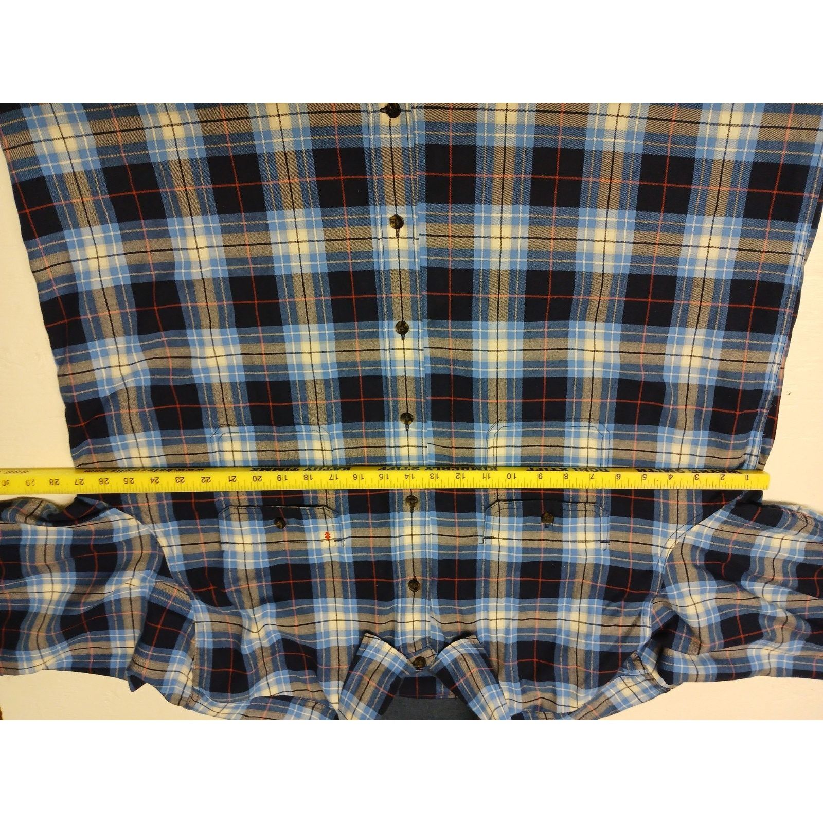 Izod Izod (2XL) Men's Blue Plaid Button Long Sleeve Dress Shirt Size US XXL / EU 58 / 5 - 3 Thumbnail