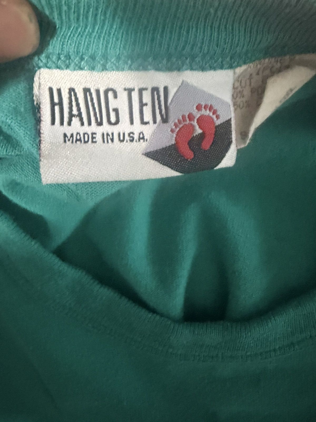 Hang Ten VTG 90’s Hang Ten Teal Aqua Blank Pocket Tee Surf Medium Size US M / EU 48-50 / 2 - 6 Thumbnail