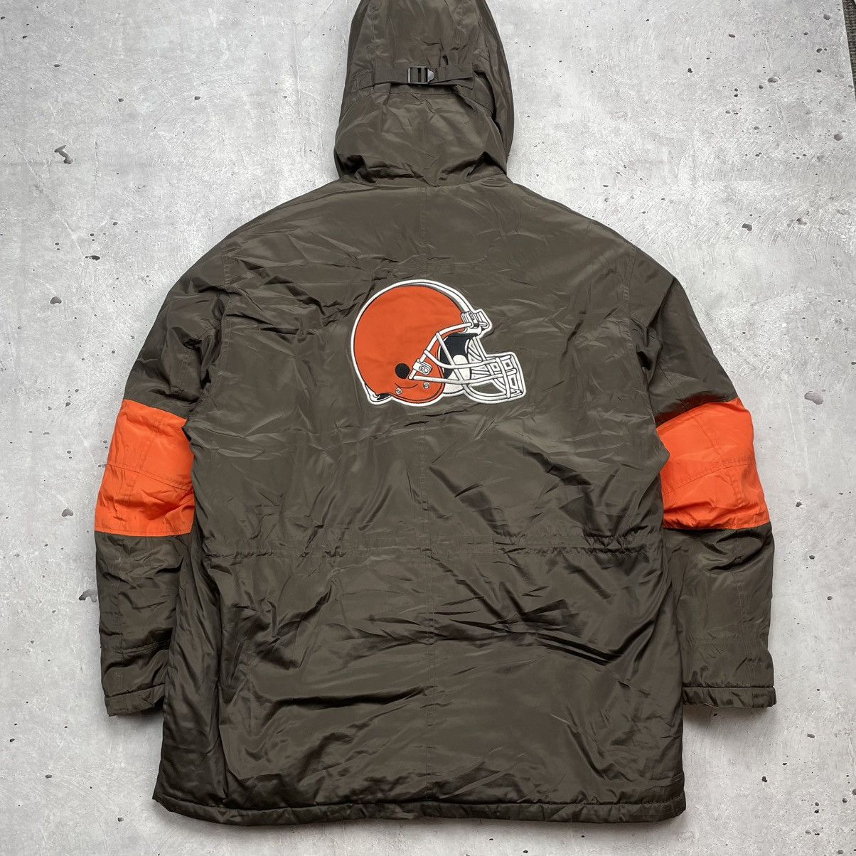 NHL × Vintage Vintage Reebok 90s Cleveland Football Quilted Hooded Jacket Size US XL / EU 56 / 4 - 5 Thumbnail