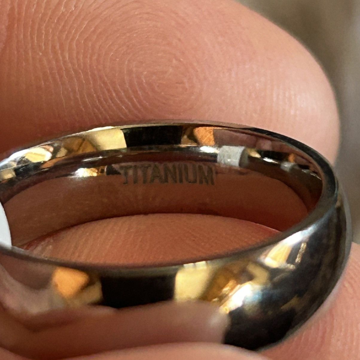 Jewelry Men’s 6mm polished Titanium comfort band wedding ring NIB 9 Size ONE SIZE - 5 Thumbnail